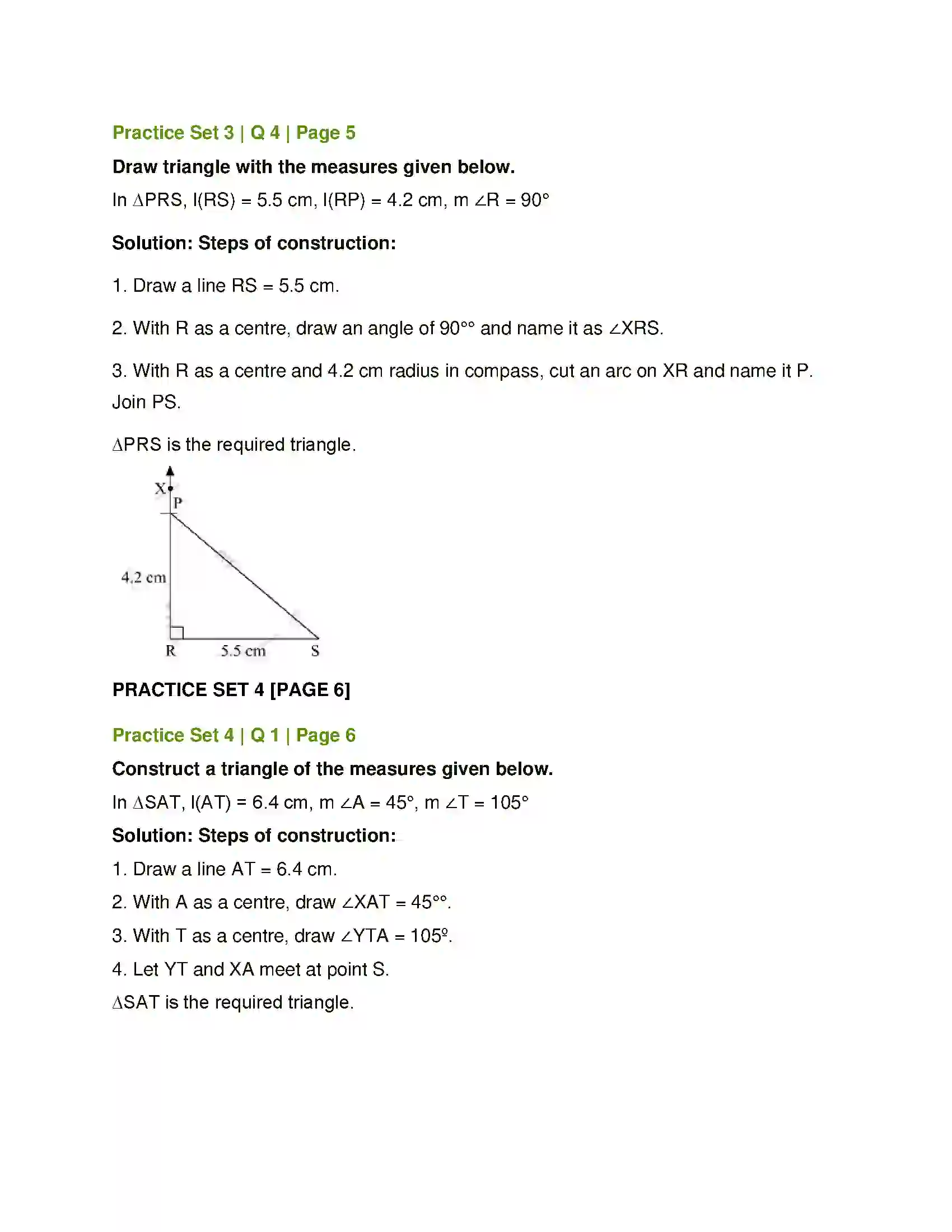 Maharashtra Board Class 7th Mathematics Geometrical Constructions Solution 13