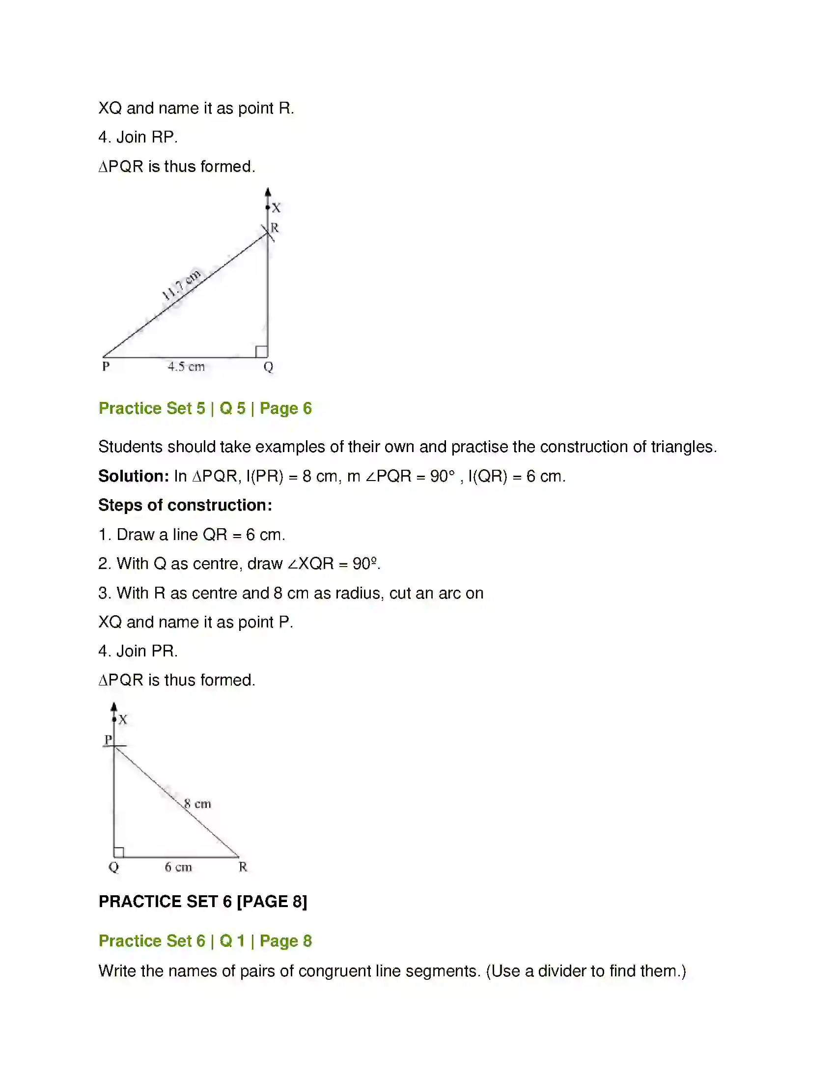 Maharashtra Board Class 7th Mathematics Geometrical Constructions Solution 18