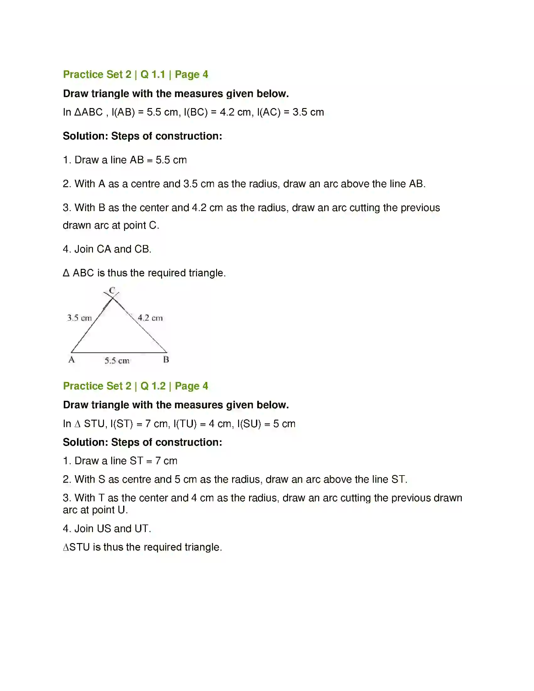 Maharashtra Board Class 7th Mathematics Geometrical Constructions Solution 7