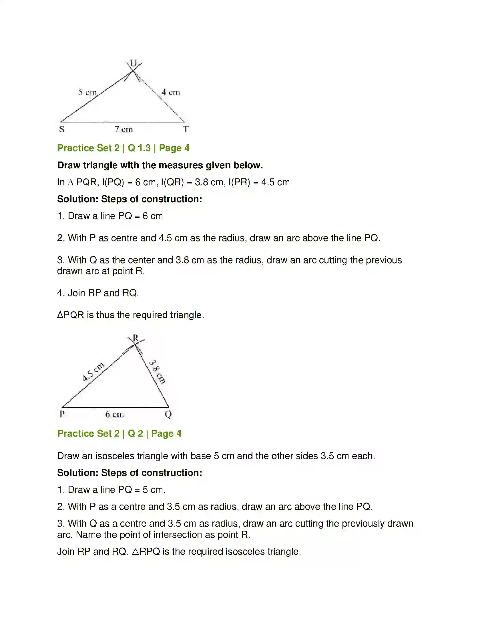 Maharashtra Board Class 7th Mathematics Geometrical Constructions Solution 8