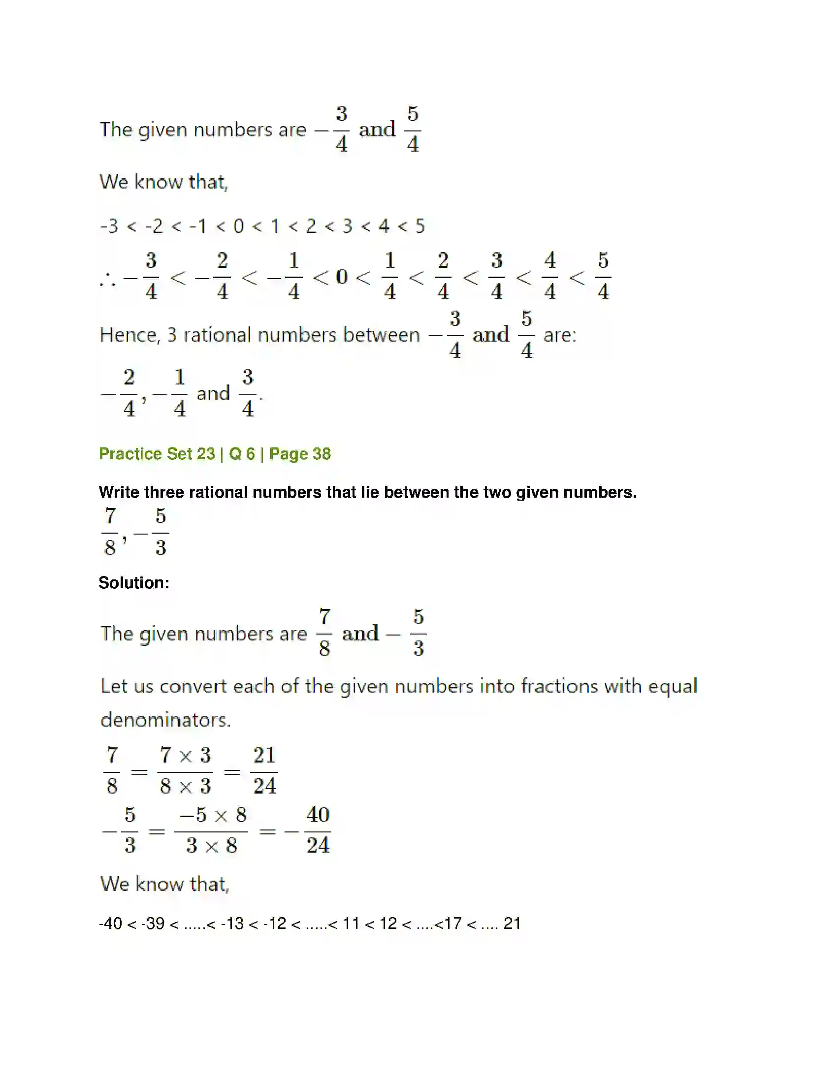 Maharashtra Board Class 7th Mathematics Operations on Rational Numbers Solution 21