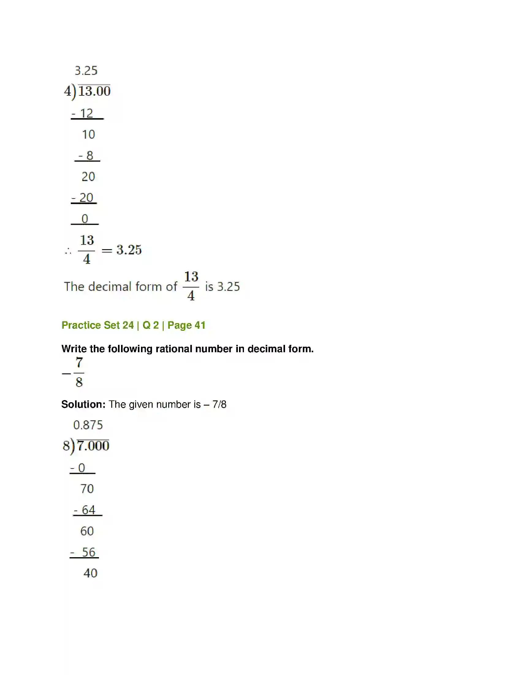 Maharashtra Board Class 7th Mathematics Operations on Rational Numbers Solution 24