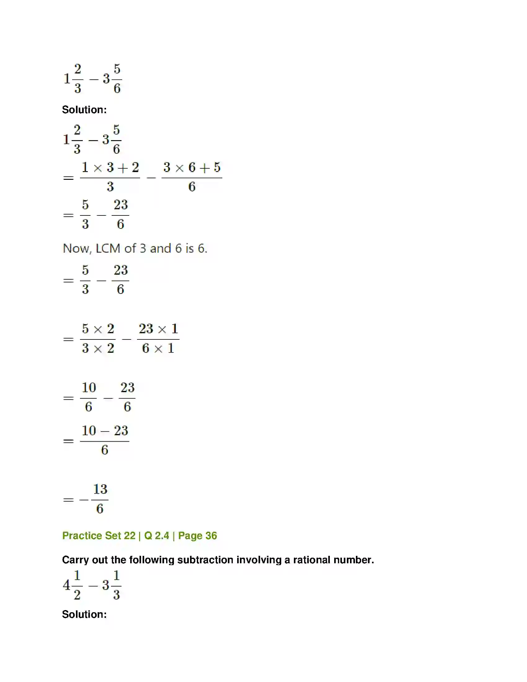 Maharashtra Board Class 7th Mathematics Operations on Rational Numbers Solution 6