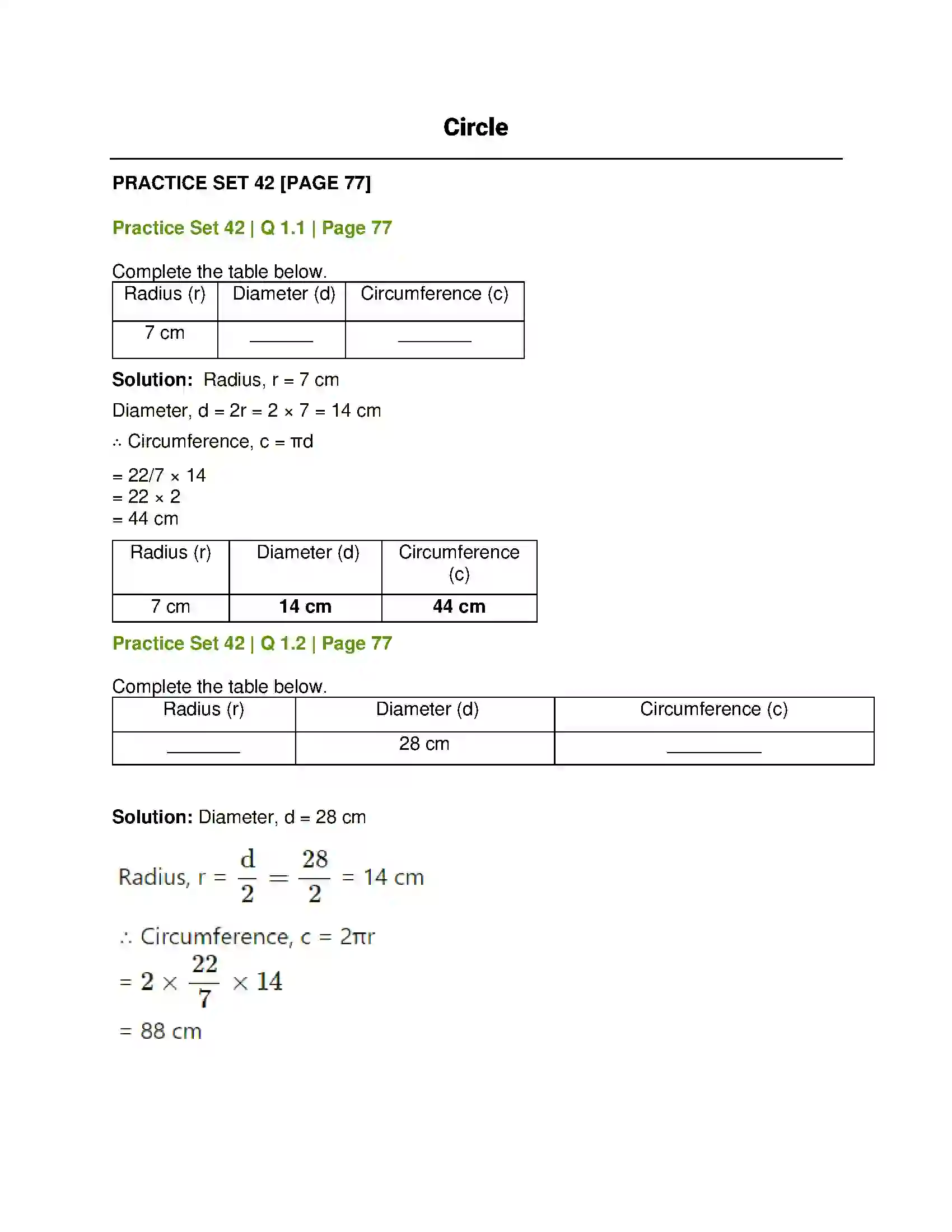 Maharashtra Board Class 7th Mathematics Circle Solution 1