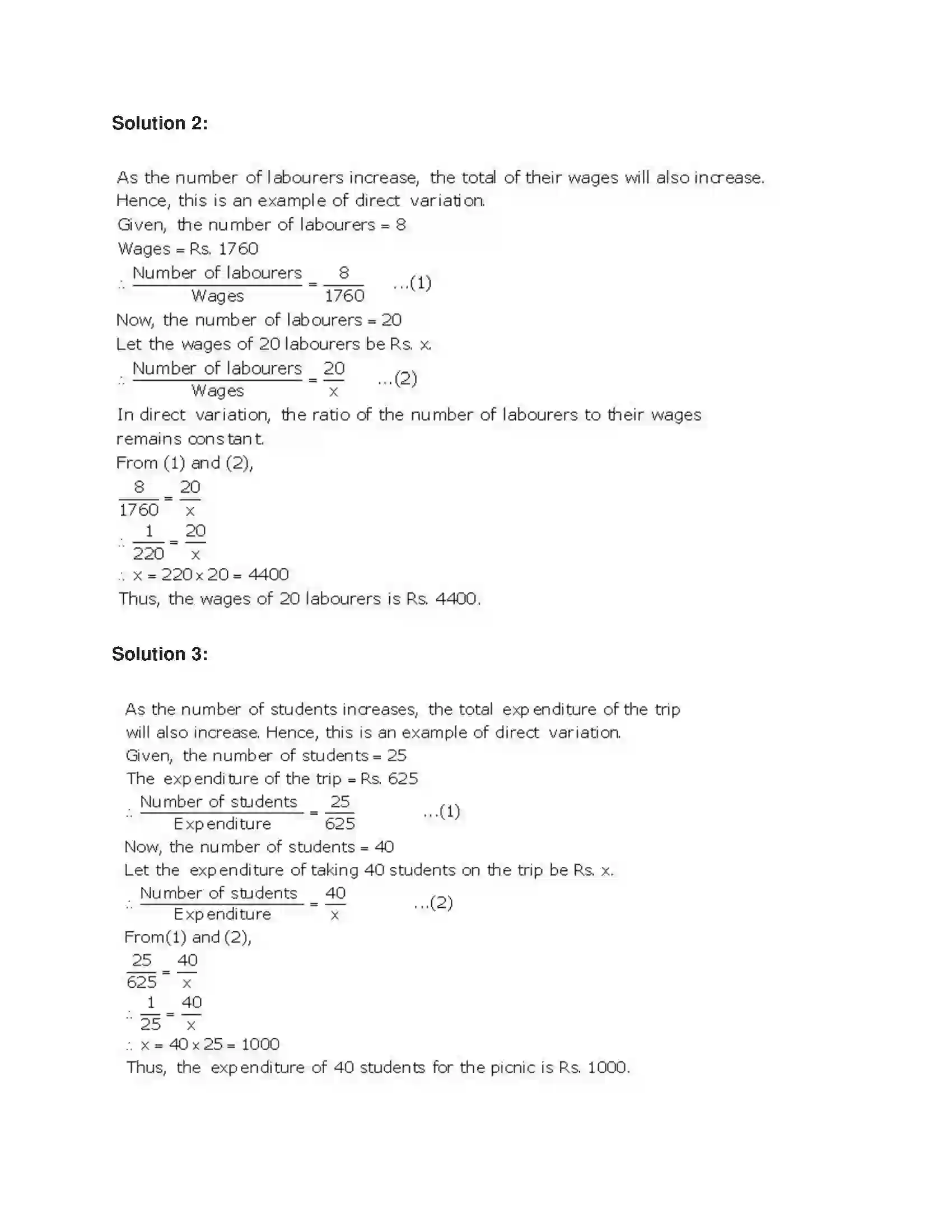 Maharashtra Board Class 7th Mathematics Variation Solution 2