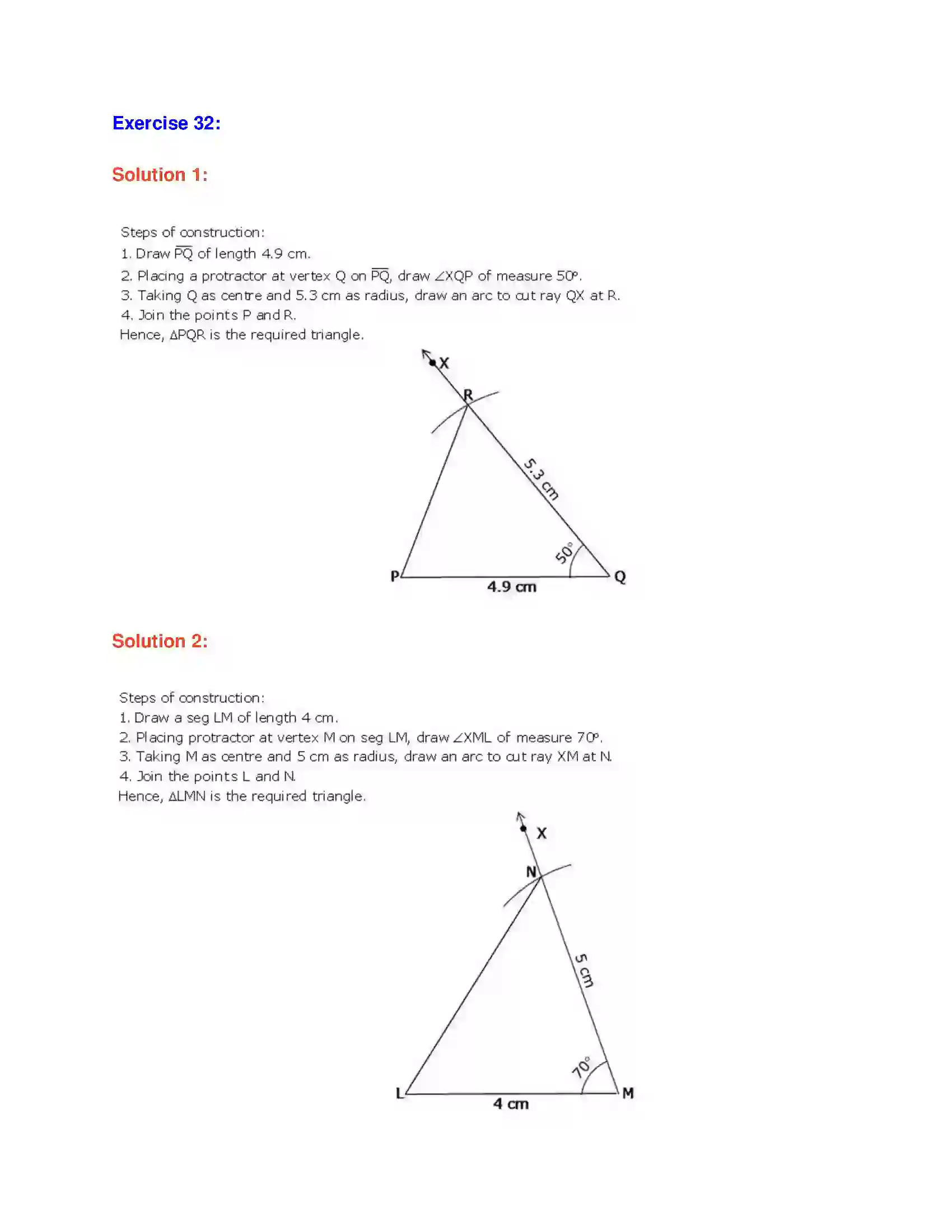 Maharashtra Board Class 7th Mathematics Construction of Triangles Solution 3