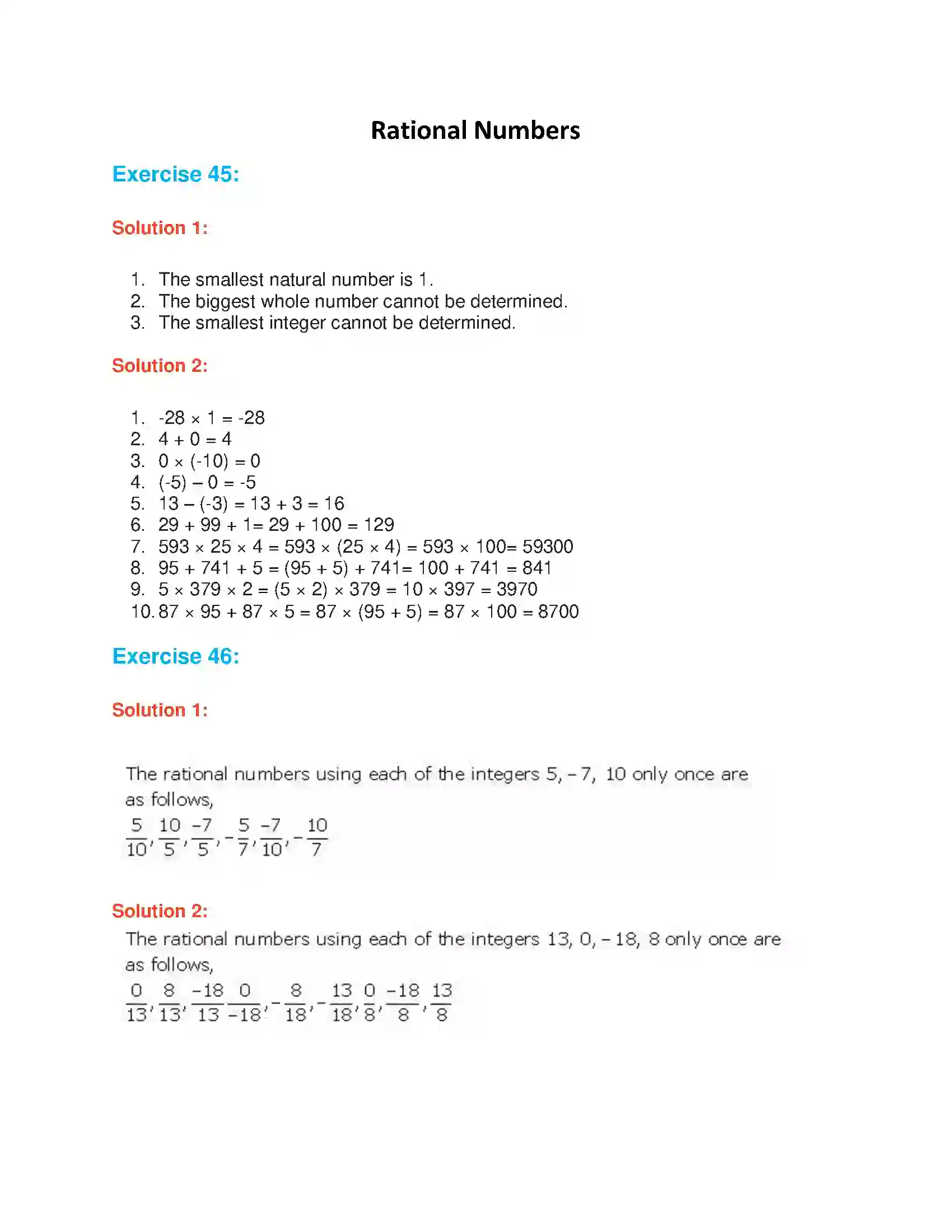 Maharashtra Board Class 7th Mathematics Rational Numbers Solution 1