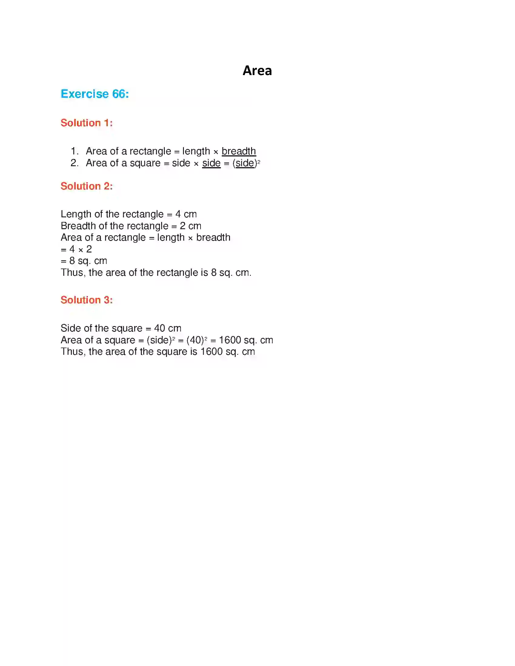 Maharashtra Board Class 7th Mathematics Area Solution 1