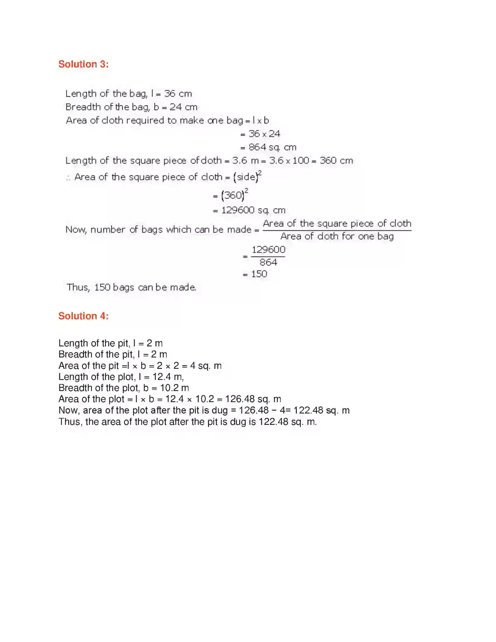 Maharashtra Board Class 7th Mathematics Area Solution 5