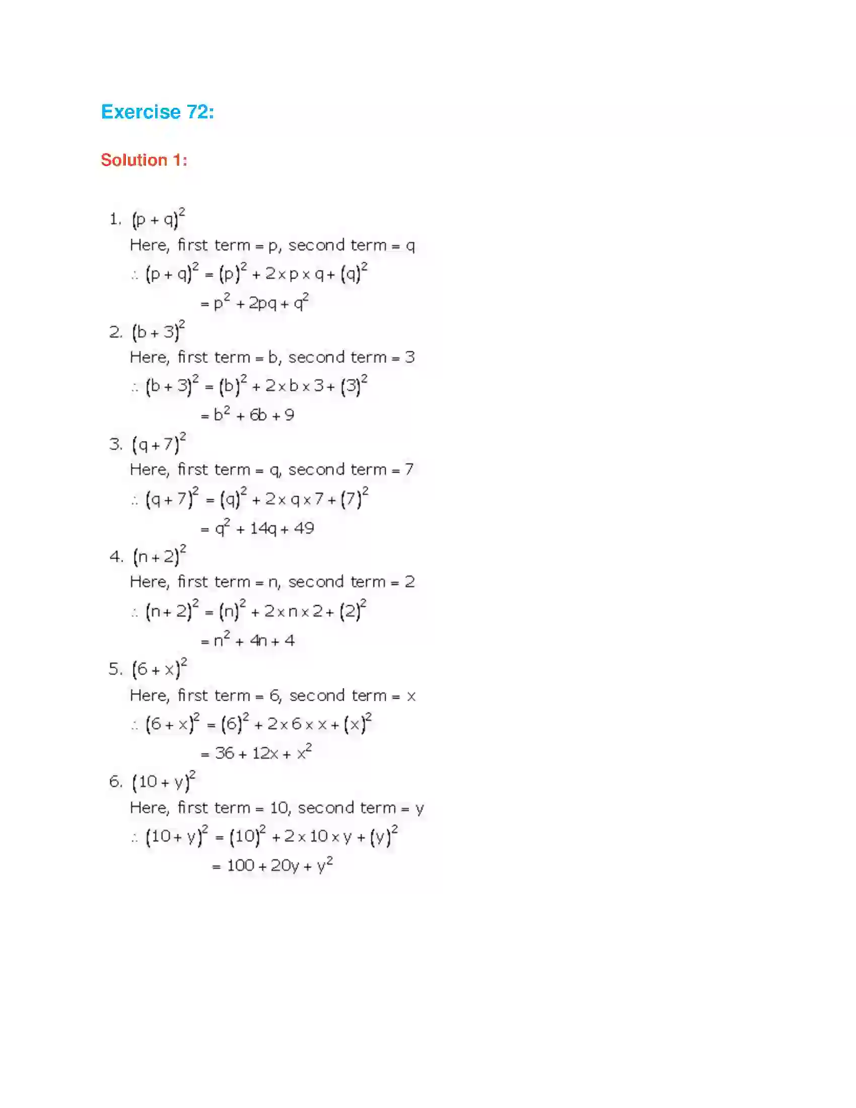 Maharashtra Board Class 7th Mathematics Identity Solution 2