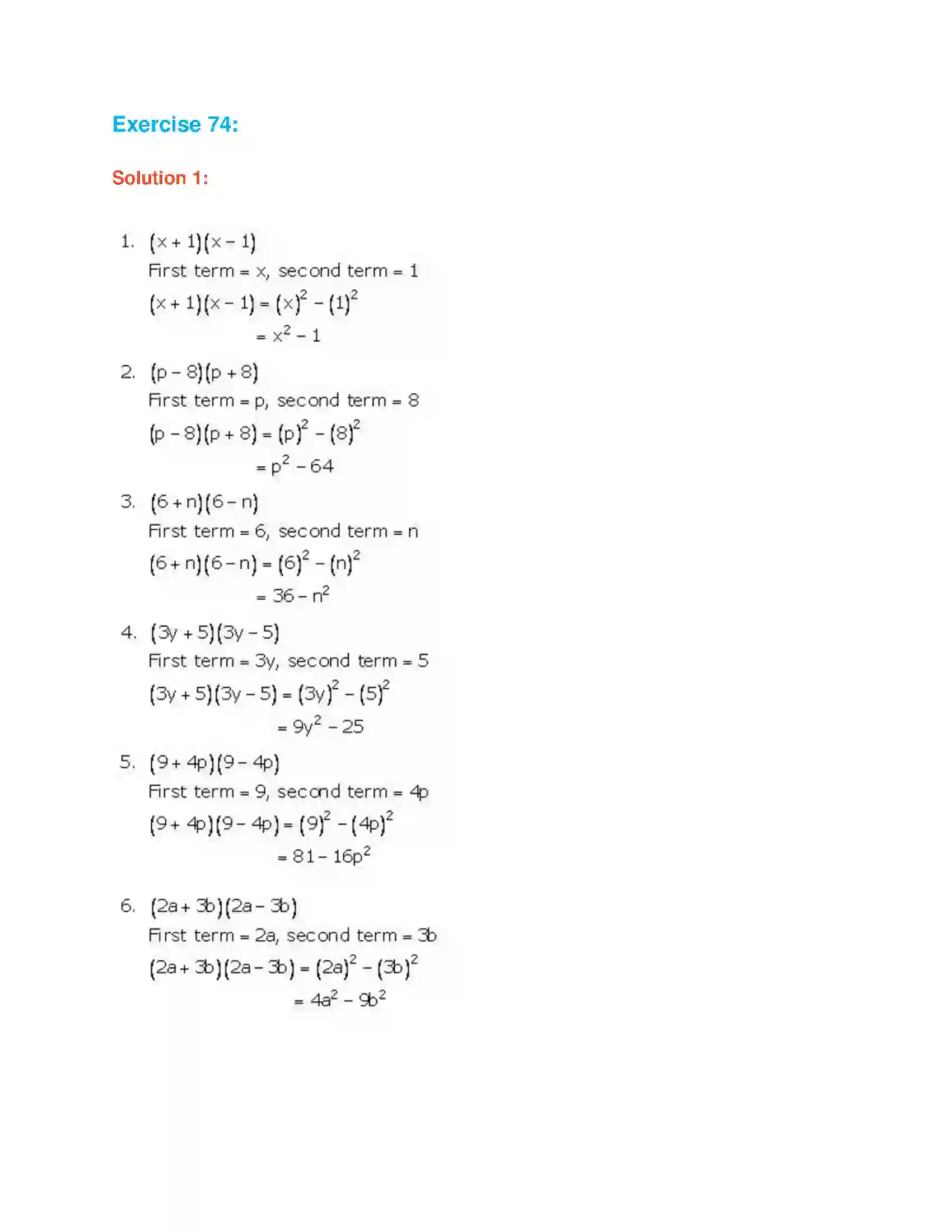Maharashtra Board Class 7th Mathematics Identity Solution 6