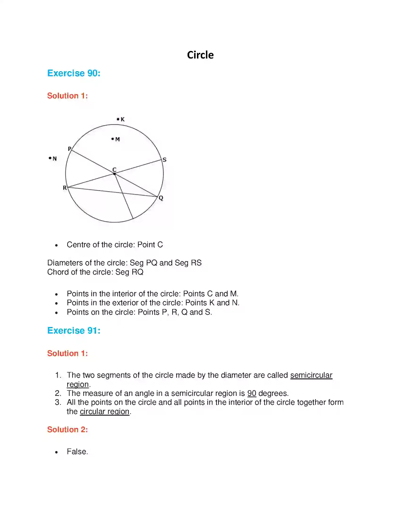 Maharashtra Board Class 7th Mathematics Circle Solution 1
