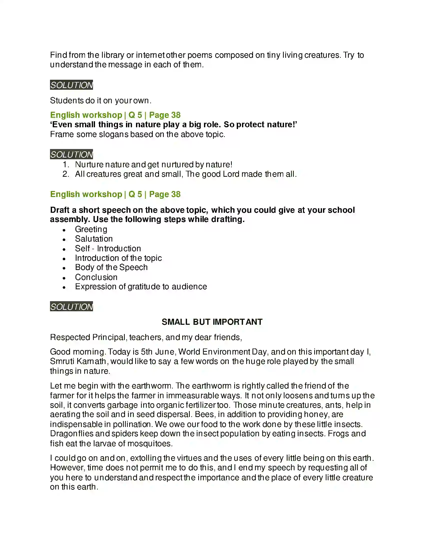 Maharashtra Board Class 8th English 2.3 The Worm Solution 4