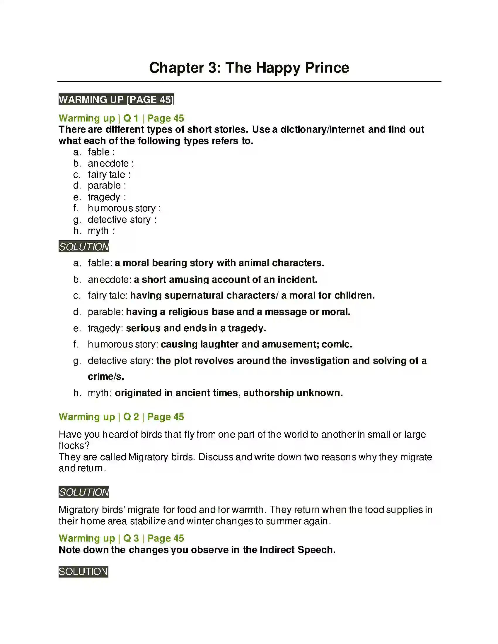 Maharashtra Board Class 8th English 2.5 The Happy Prince Solution 1