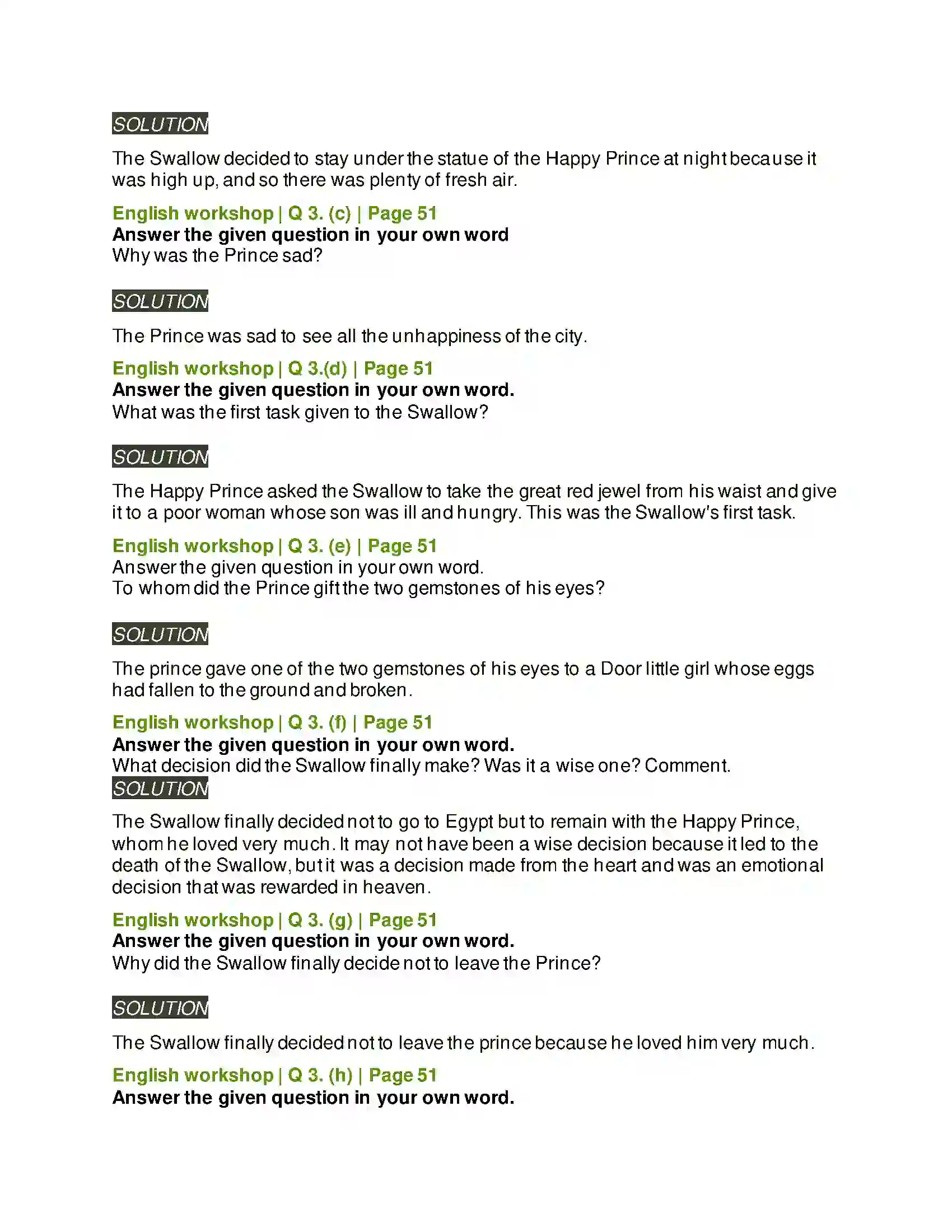 Maharashtra Board Class 8th English 2.5 The Happy Prince Solution 4