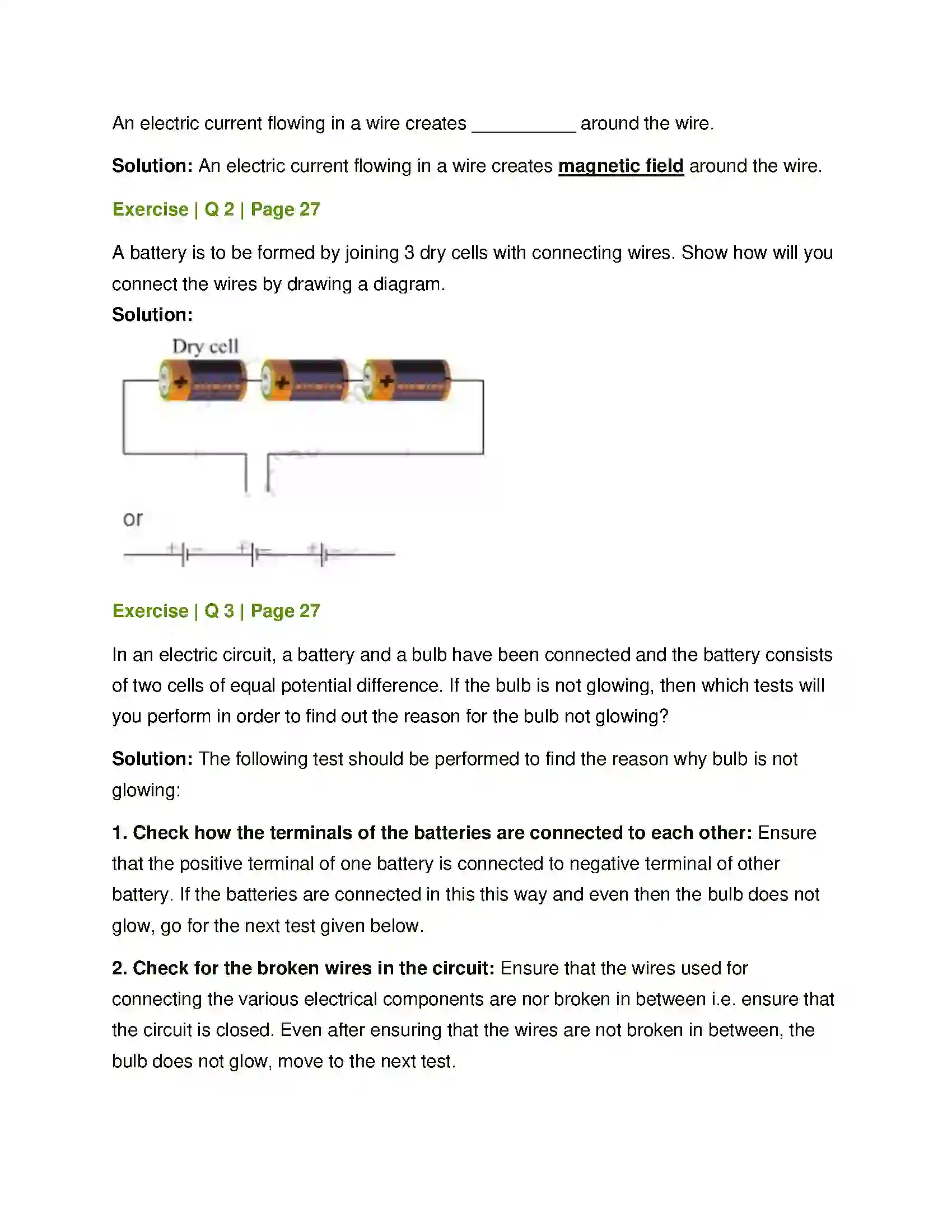 Maharashtra Board Class 8th General Science Current Electricity and Magnetism Solution 2
