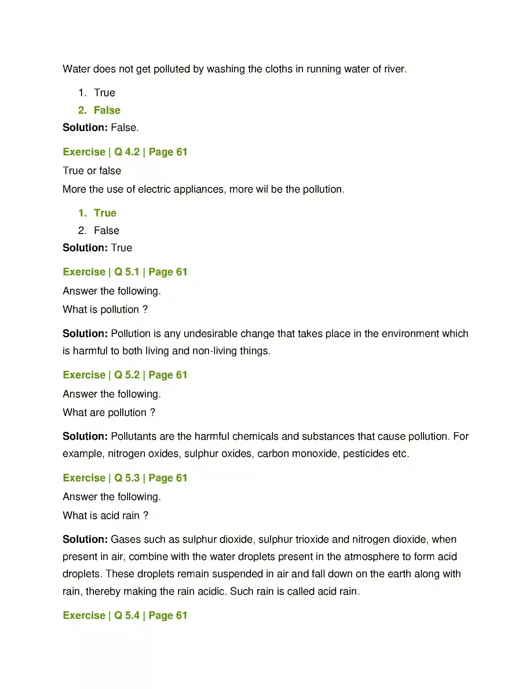 Maharashtra Board Class 8th General Science Pollution Solution 3