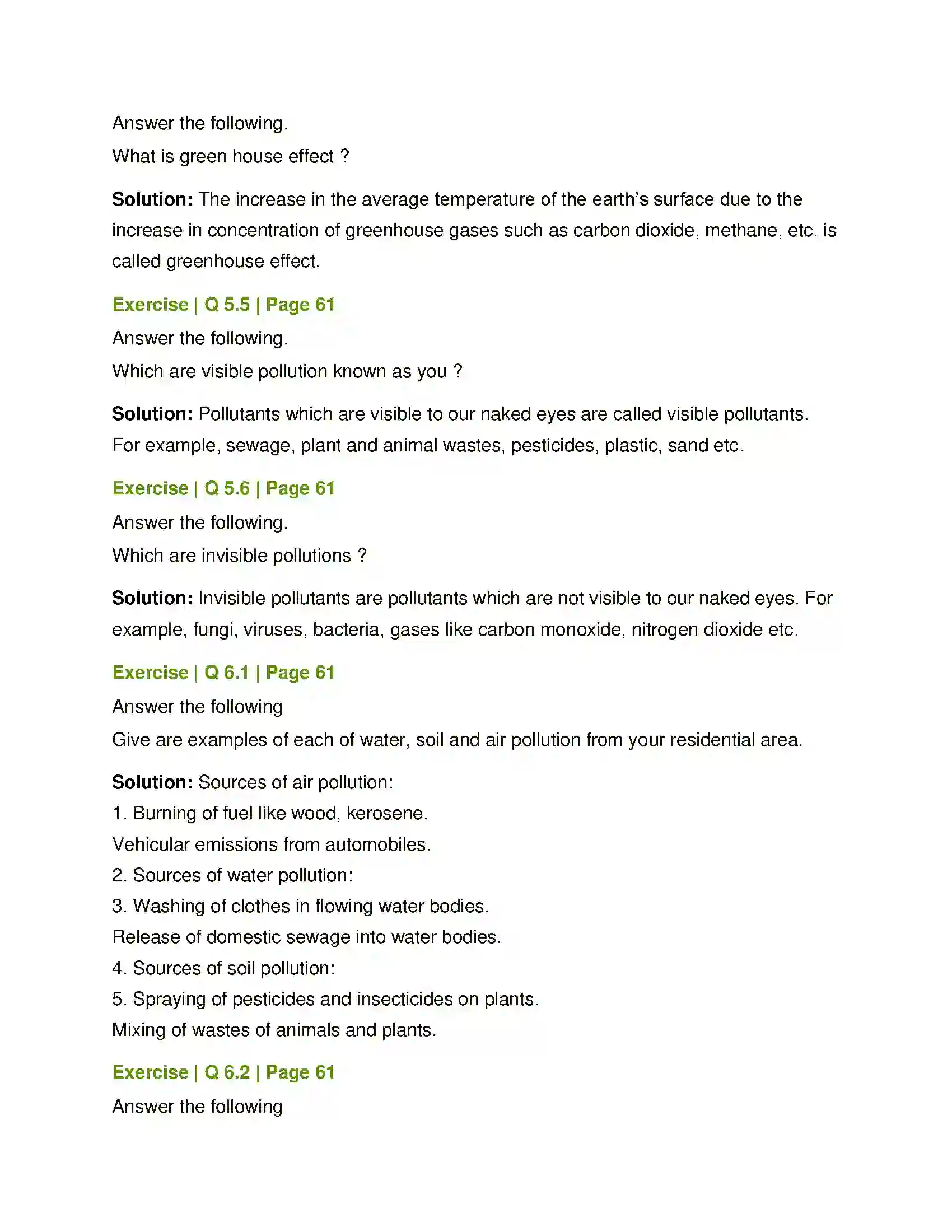 Maharashtra Board Class 8th General Science Pollution Solution 4
