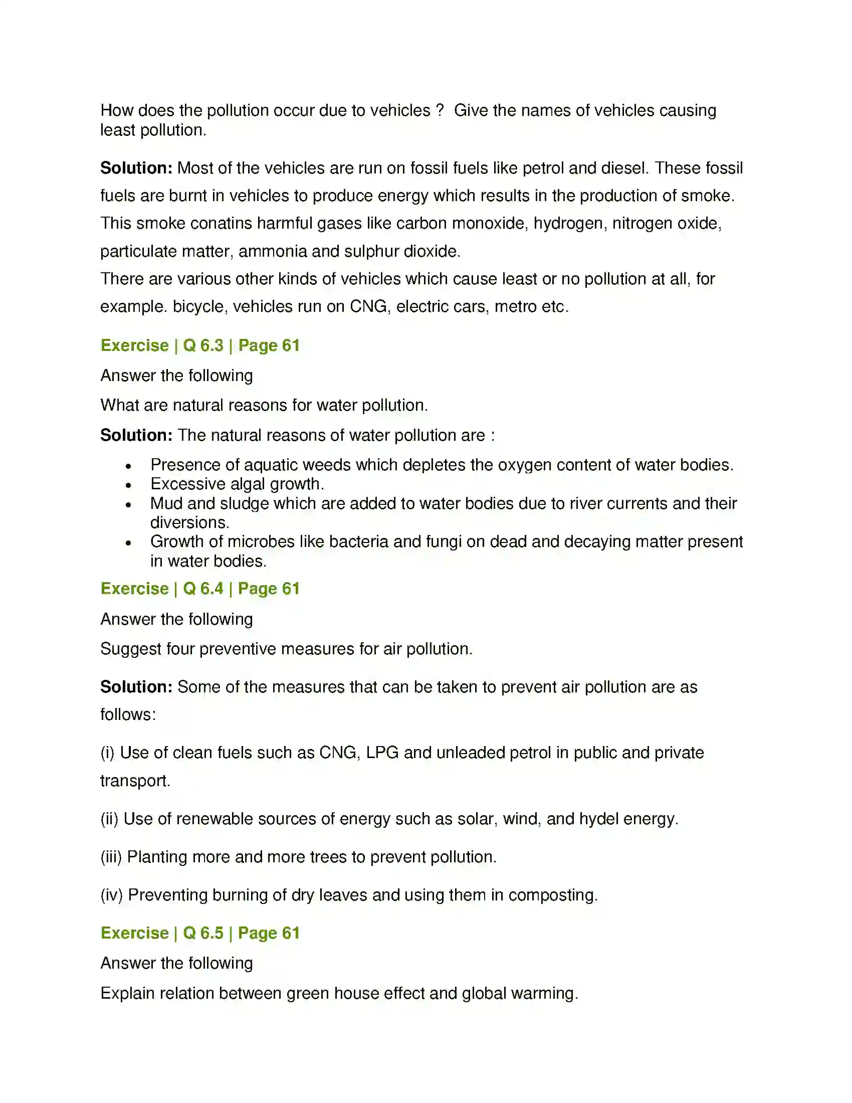Maharashtra Board Class 8th General Science Pollution Solution 5