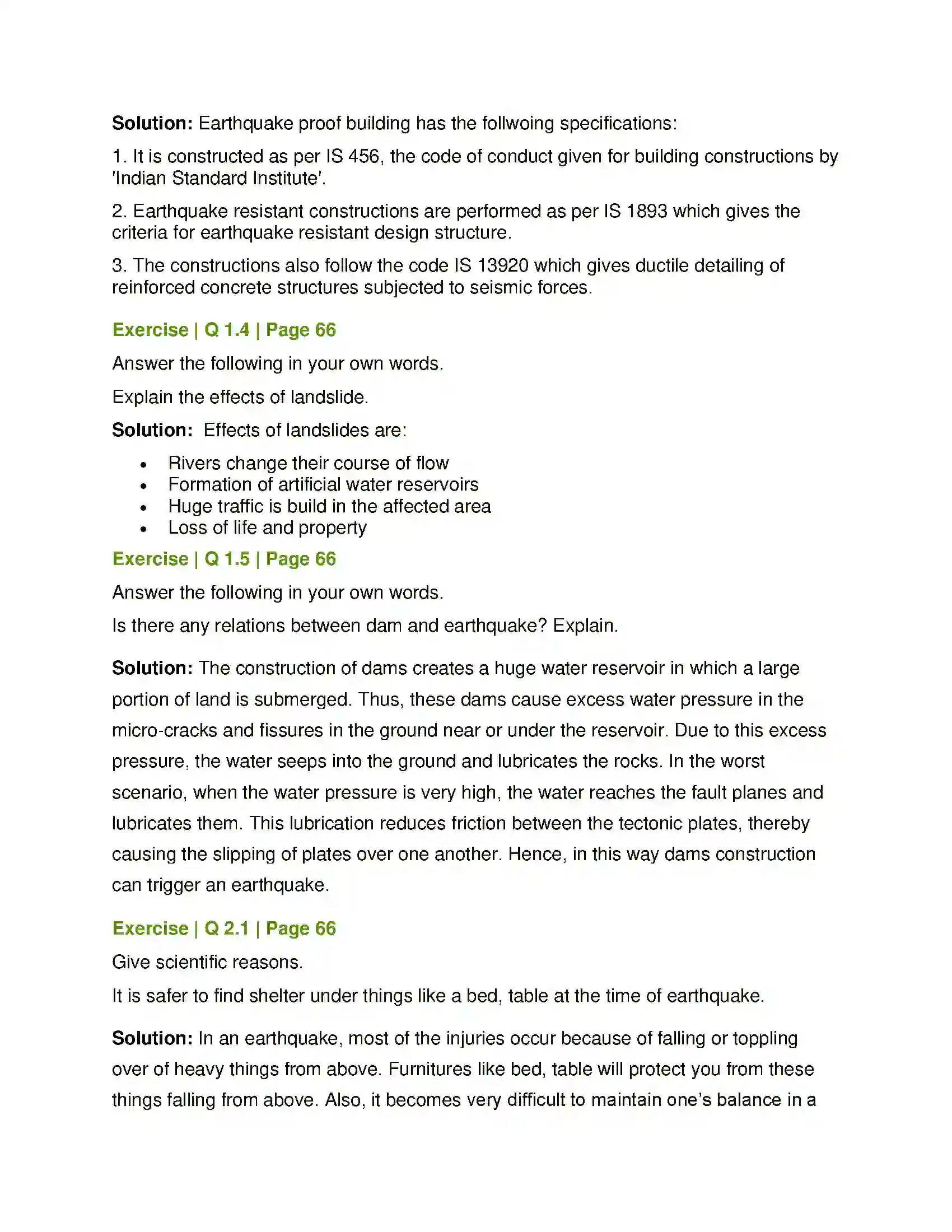 Maharashtra Board Class 8th General Science Disaster Management Solution 2