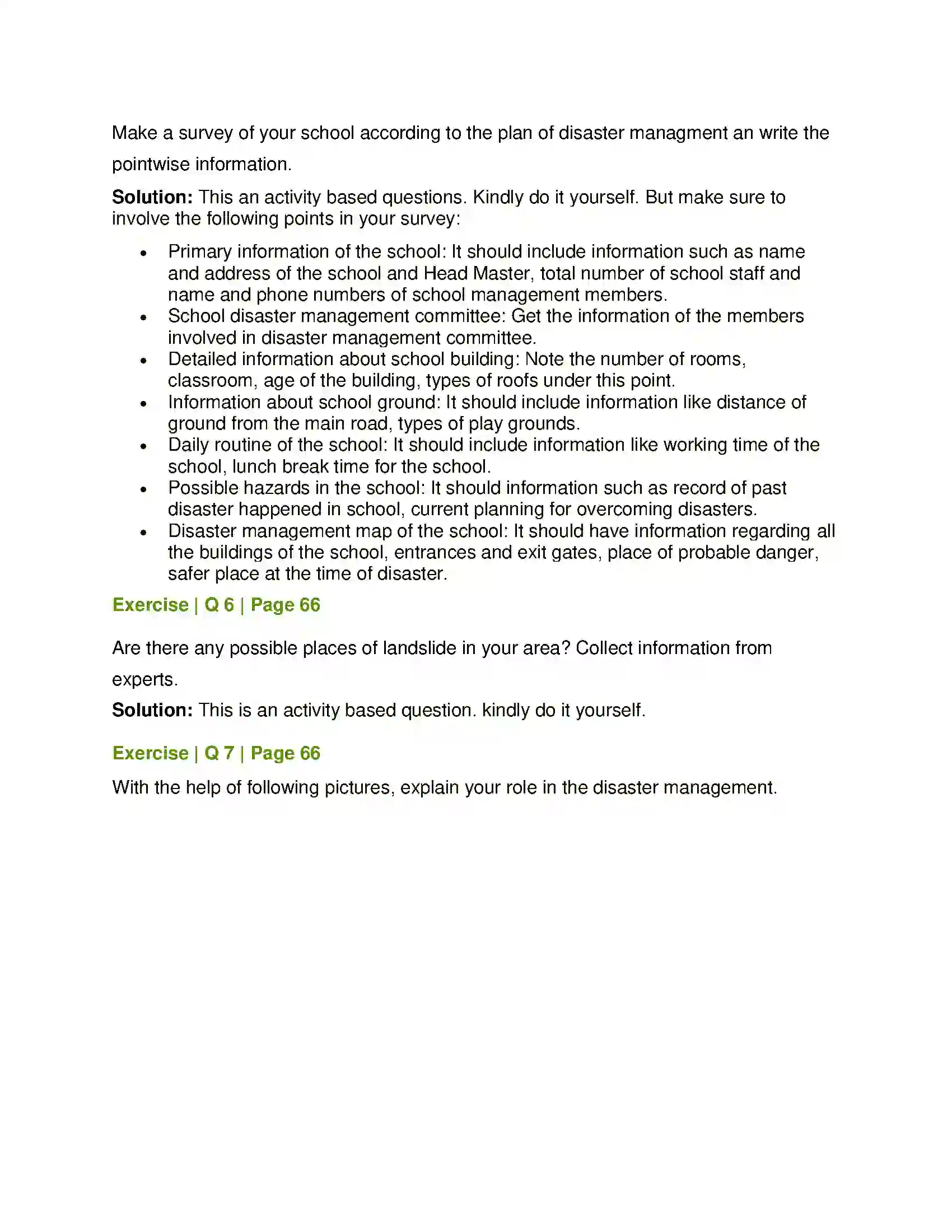 Maharashtra Board Class 8th General Science Disaster Management Solution 6