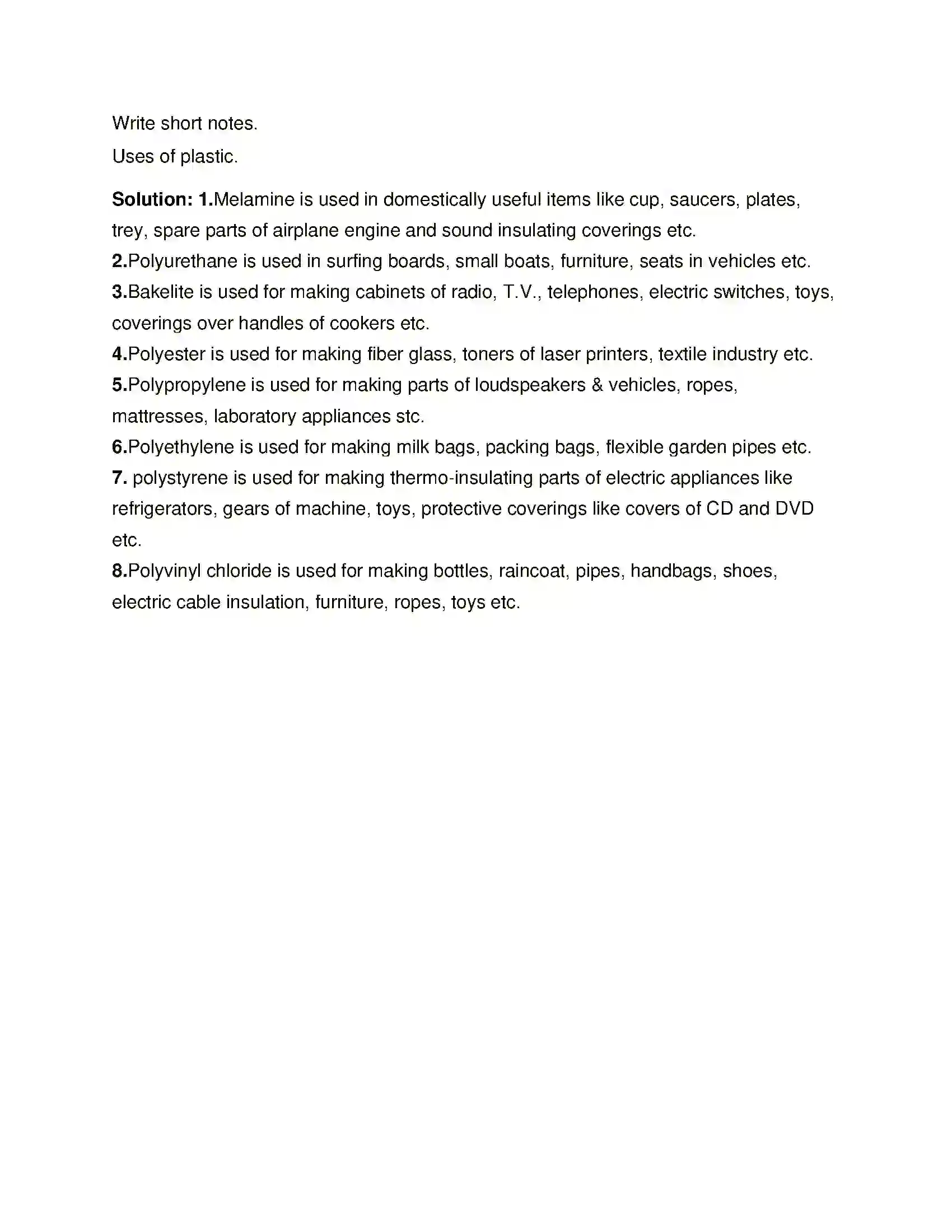 Maharashtra Board Class 8th General Science Man made Materials Solution 11