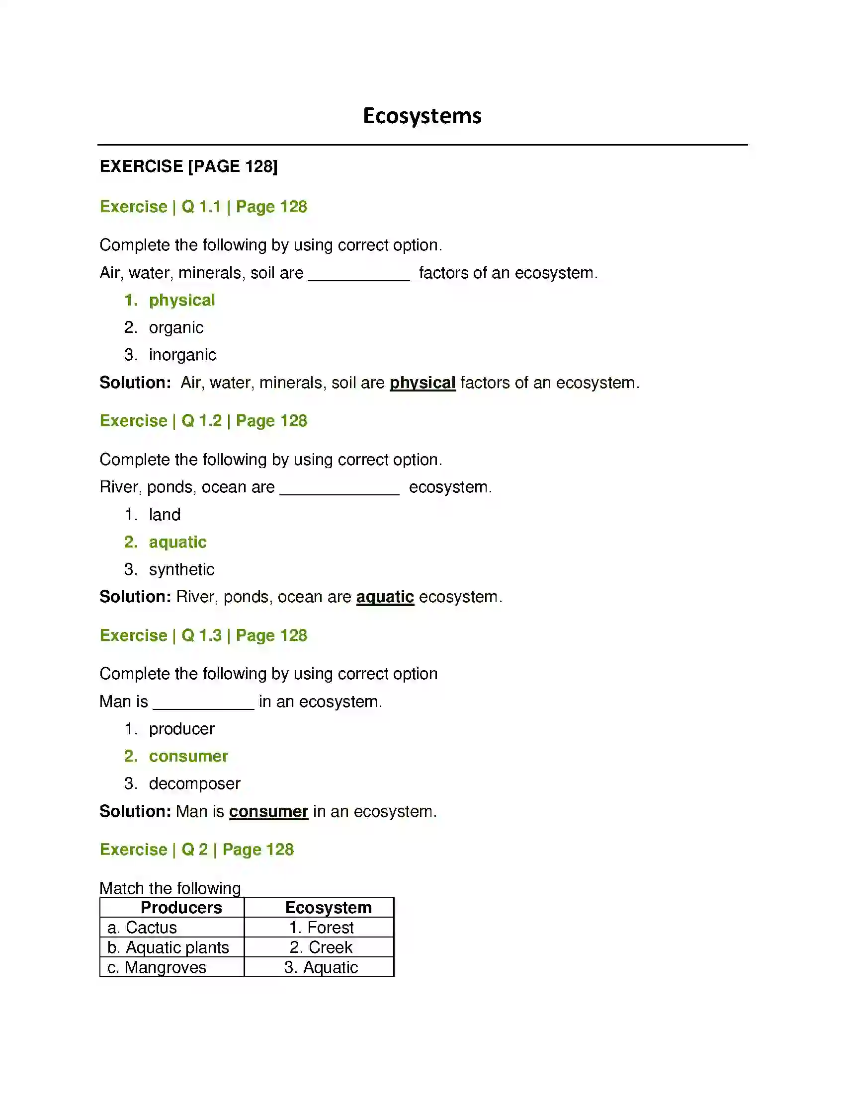 Maharashtra Board Class 8th General Science Ecosystems Solution 1