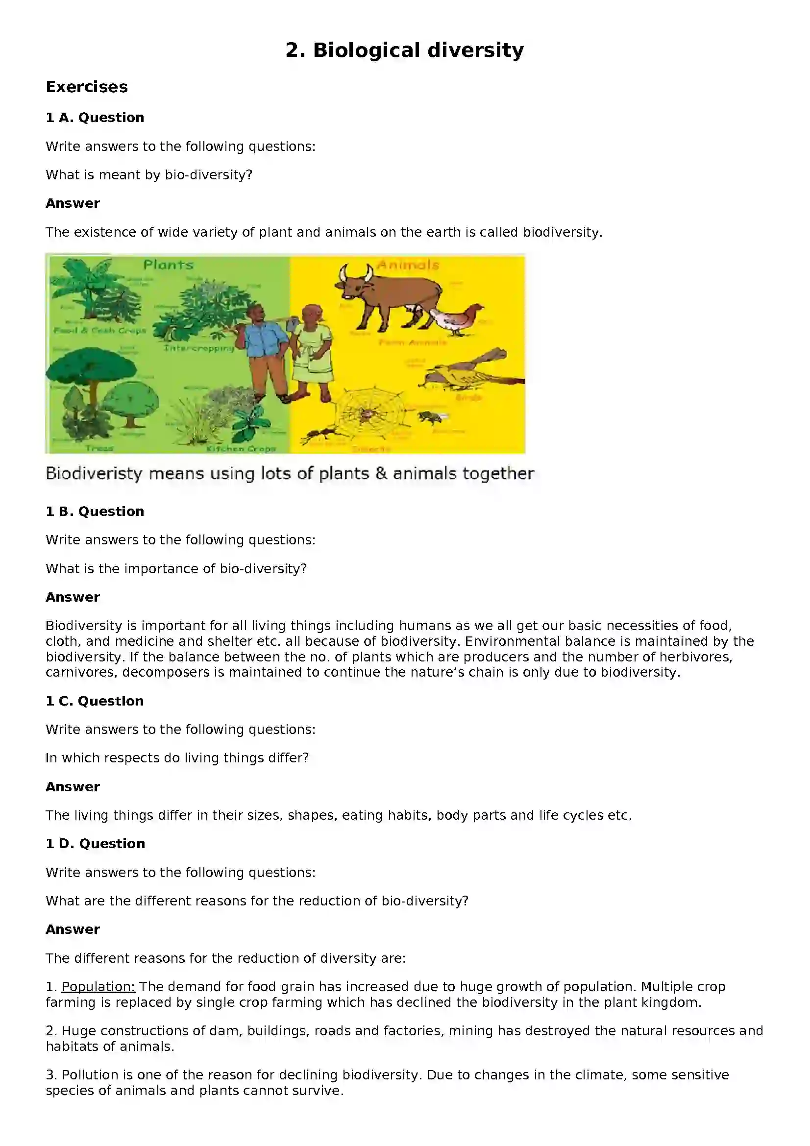 Maharashtra Board Class 8th General Science Biological Diversity Solution 1