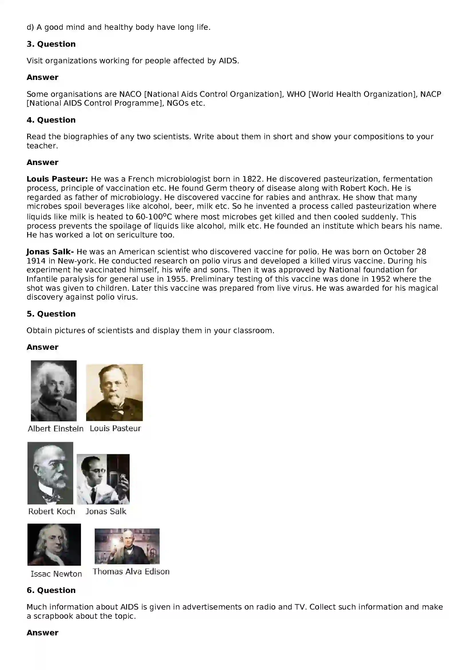 Maharashtra Board Class 8th General Science Diseases Solution 5