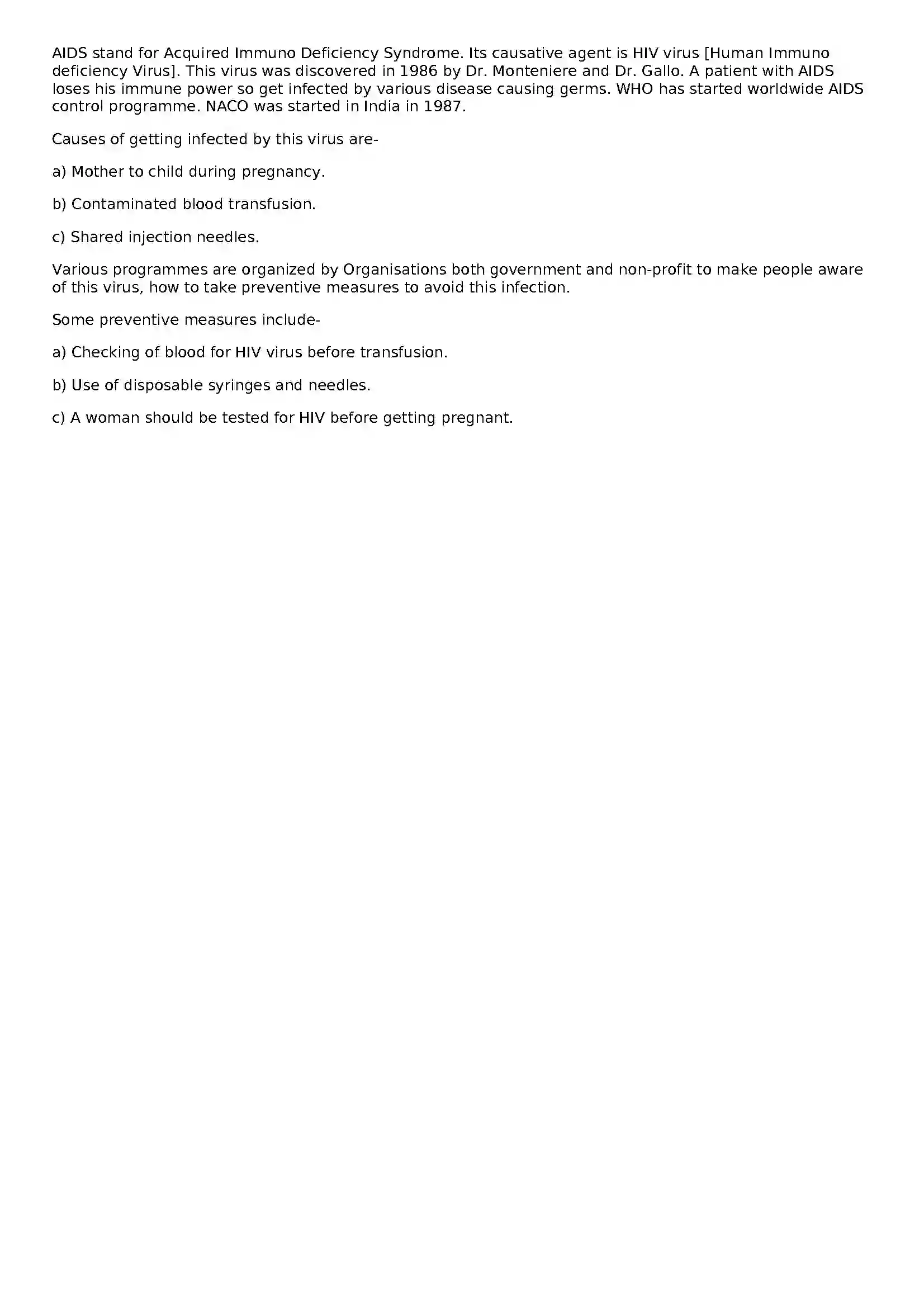 Maharashtra Board Class 8th General Science Diseases Solution 6