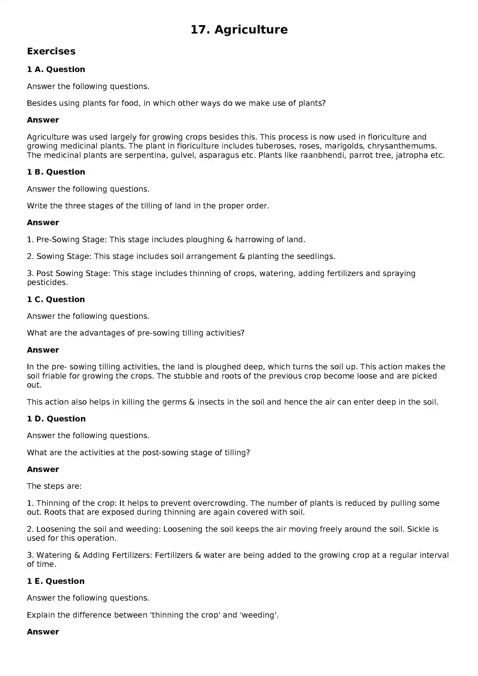 Maharashtra Board Class 8th General Science Agriculture Solution 1