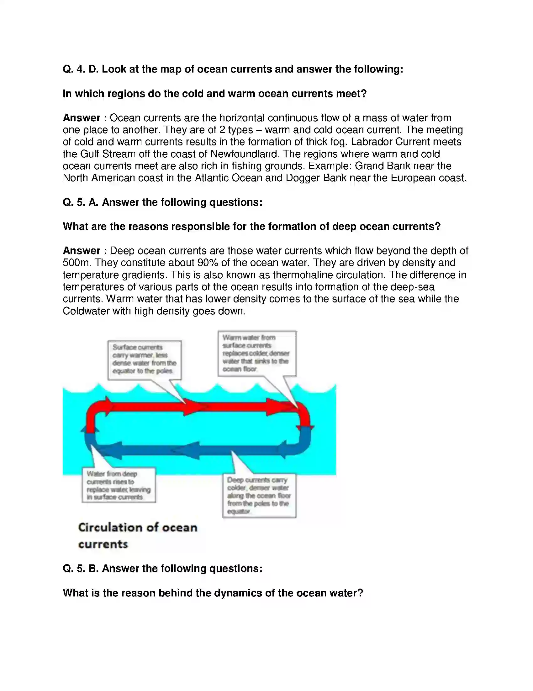 Maharashtra Board Class 8th Geography - English Medium Ocean Currents Solution 7