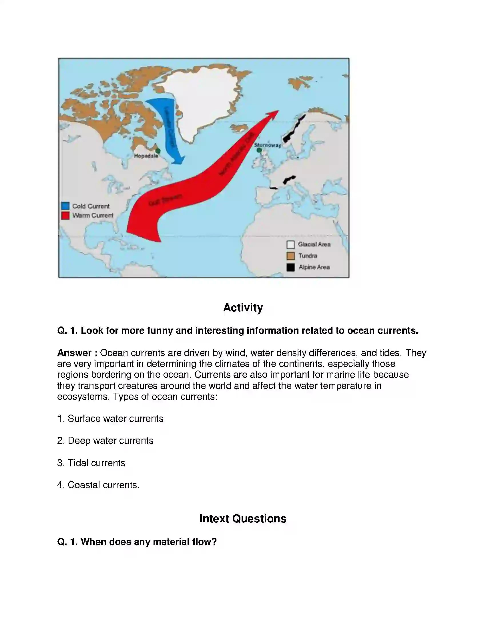 Maharashtra Board Class 8th Geography - English Medium Ocean Currents Solution 9