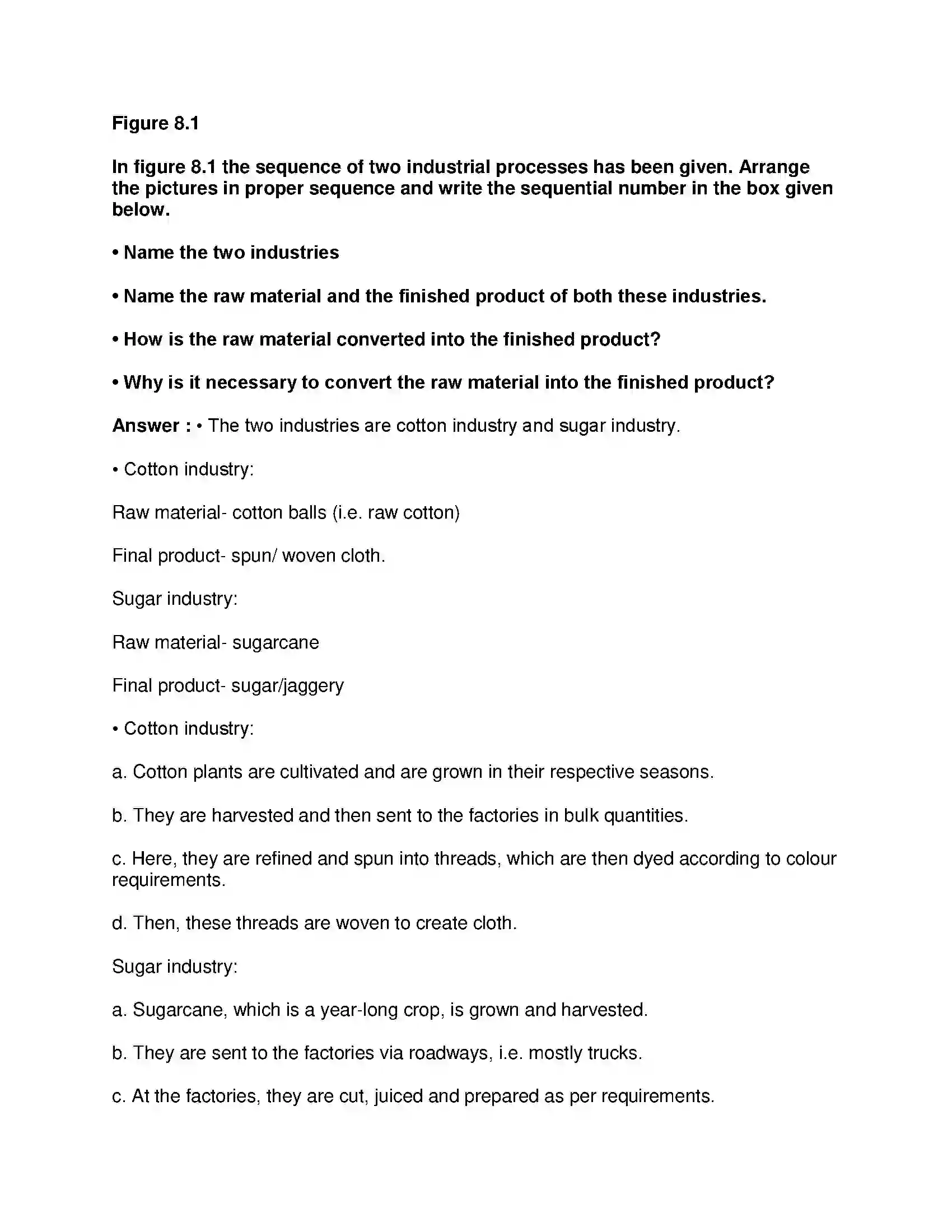Maharashtra Board Class 8th Geography - English Medium Industries Solution 12