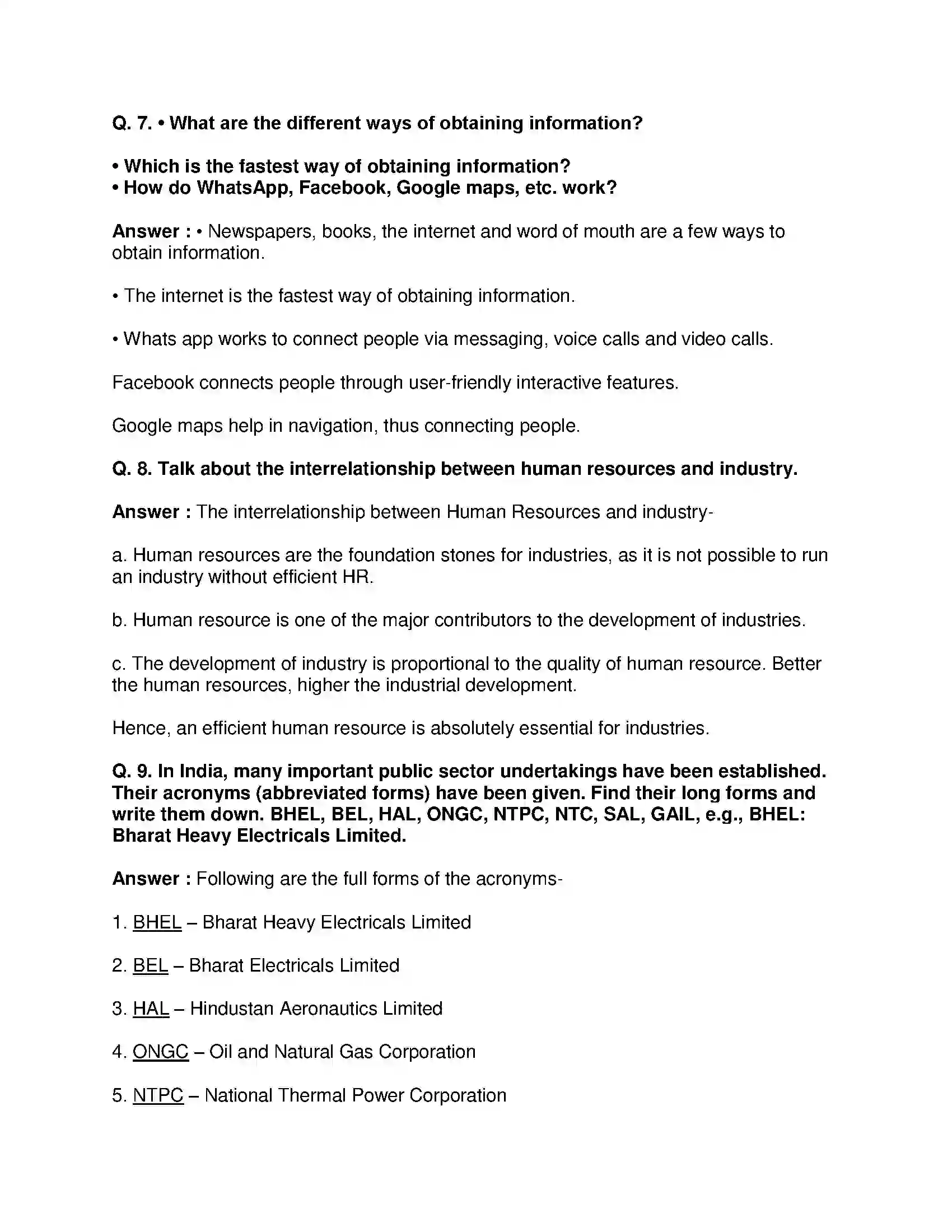 Maharashtra Board Class 8th Geography - English Medium Industries Solution 17