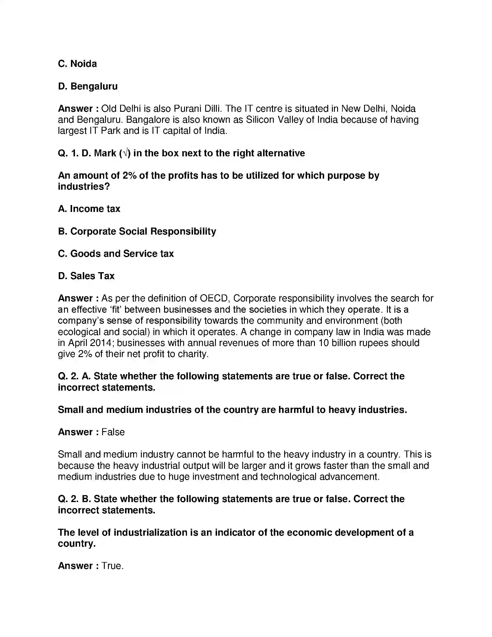 Maharashtra Board Class 8th Geography - English Medium Industries Solution 2