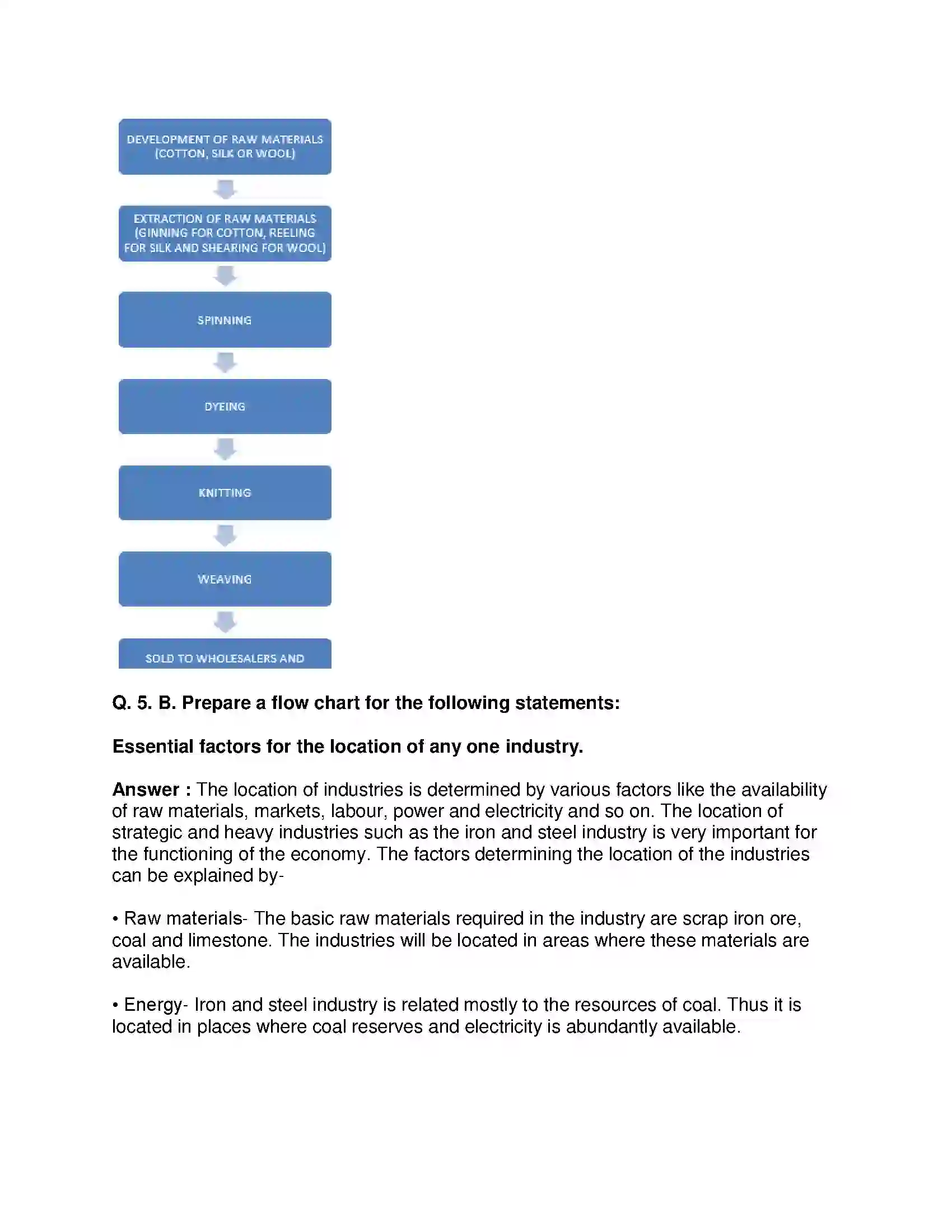 Maharashtra Board Class 8th Geography - English Medium Industries Solution 8