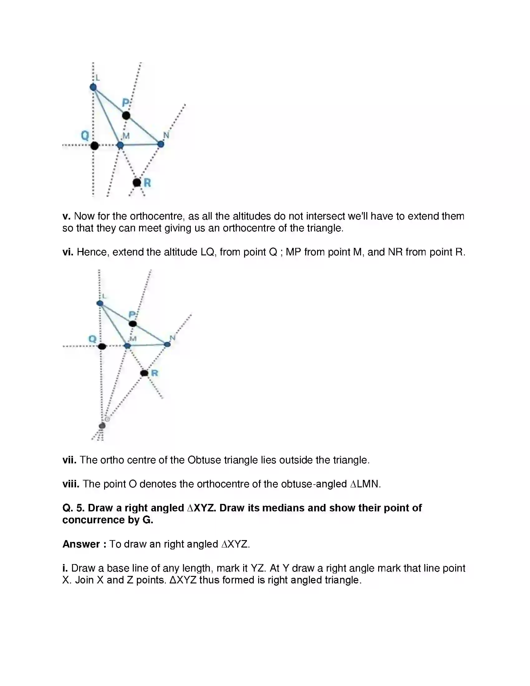 Maharashtra Board Class 8th Mathematics - English Medium Altitudes and Medians of a Triangle Solution 7