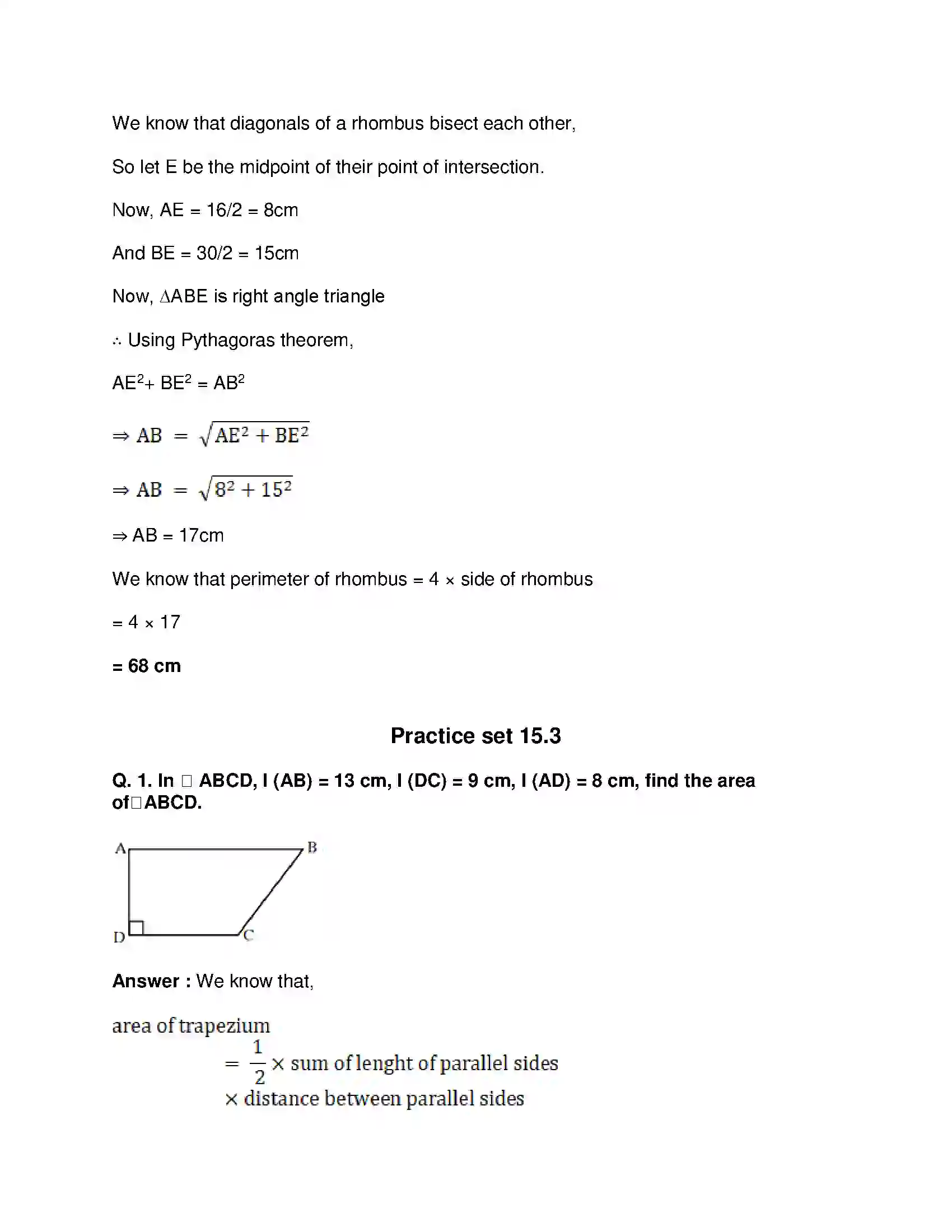 Maharashtra Board Class 8th Mathematics - English Medium Area Solution 5