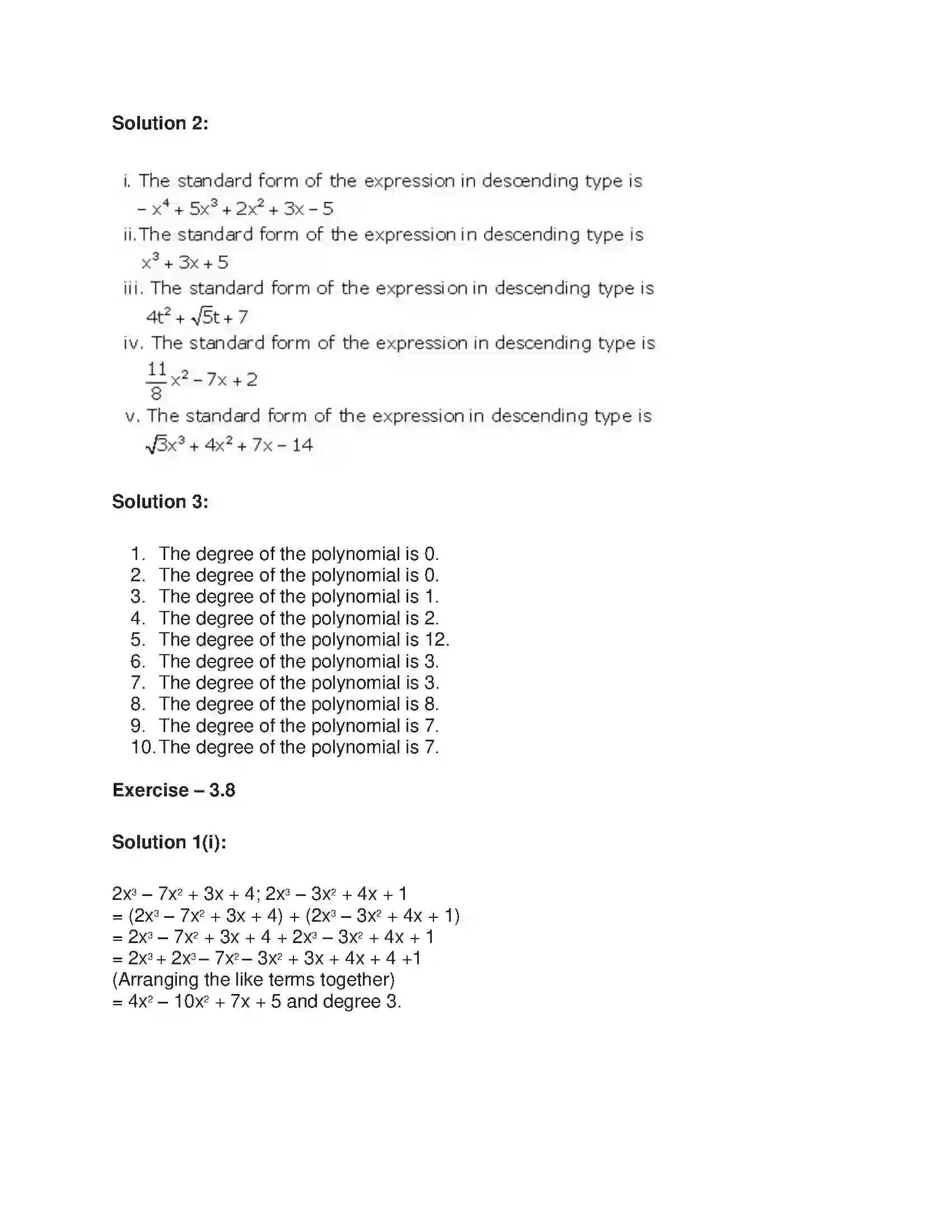 Maharashtra Board Class 9th Algebra Algebraic Expressions Solution 16