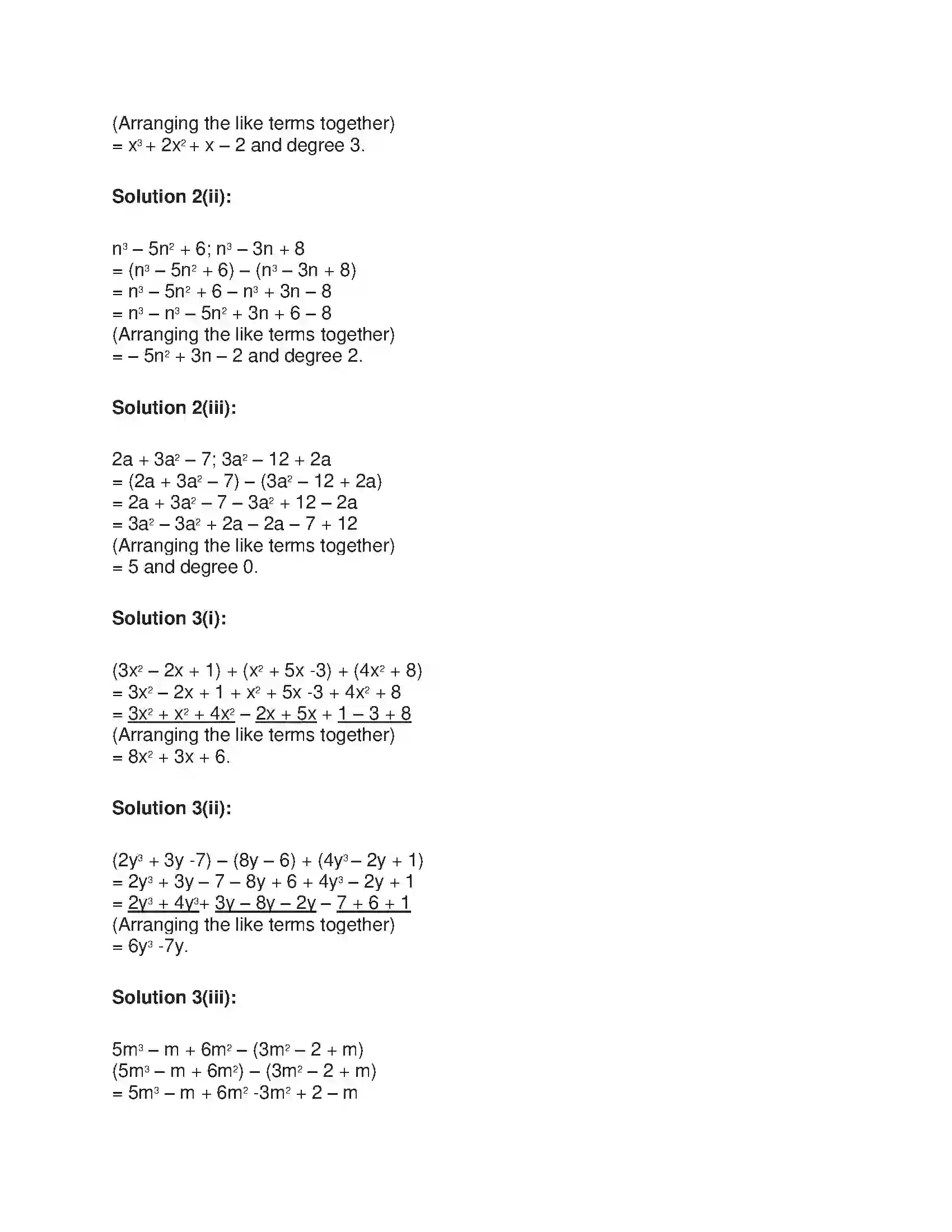 Maharashtra Board Class 9th Algebra Algebraic Expressions Solution 18