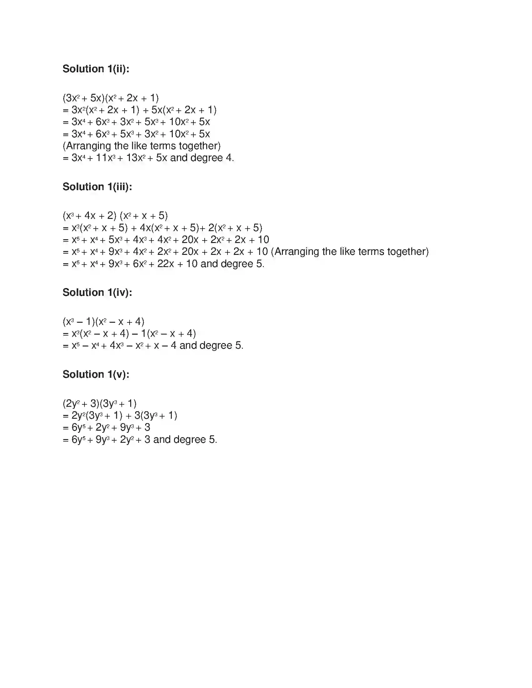 Maharashtra Board Class 9th Algebra Algebraic Expressions Solution 20