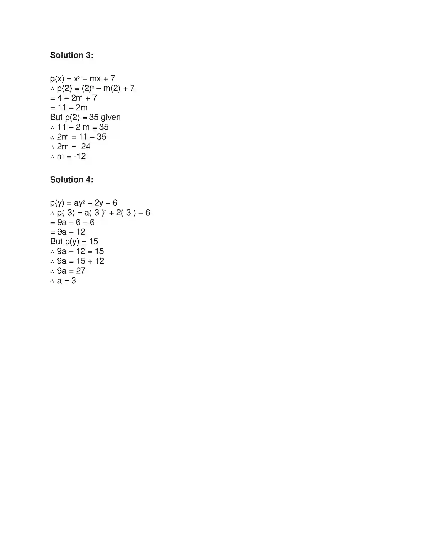 Maharashtra Board Class 9th Algebra Algebraic Expressions Solution 29