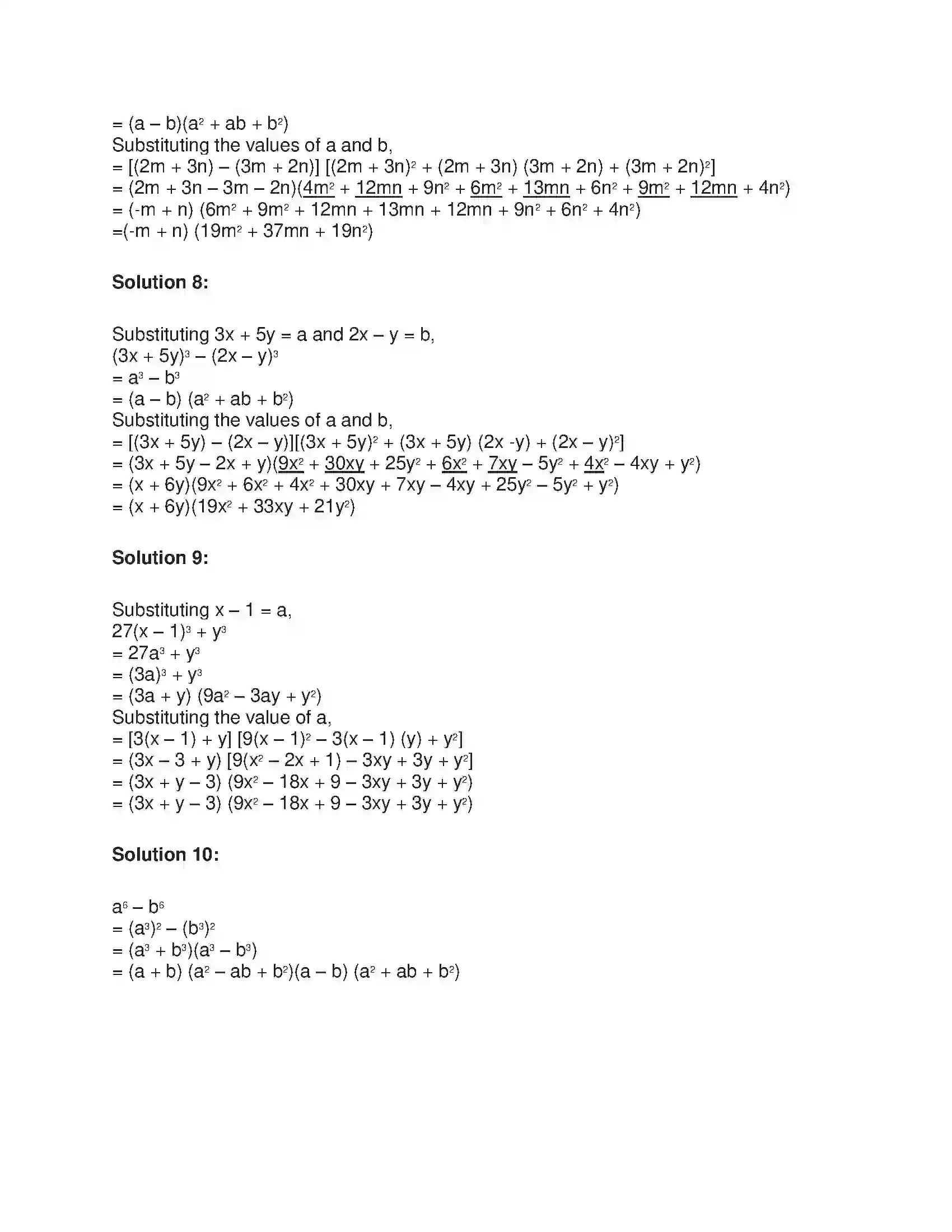 Maharashtra Board Class 9th Algebra Algebraic Expressions Solution 9