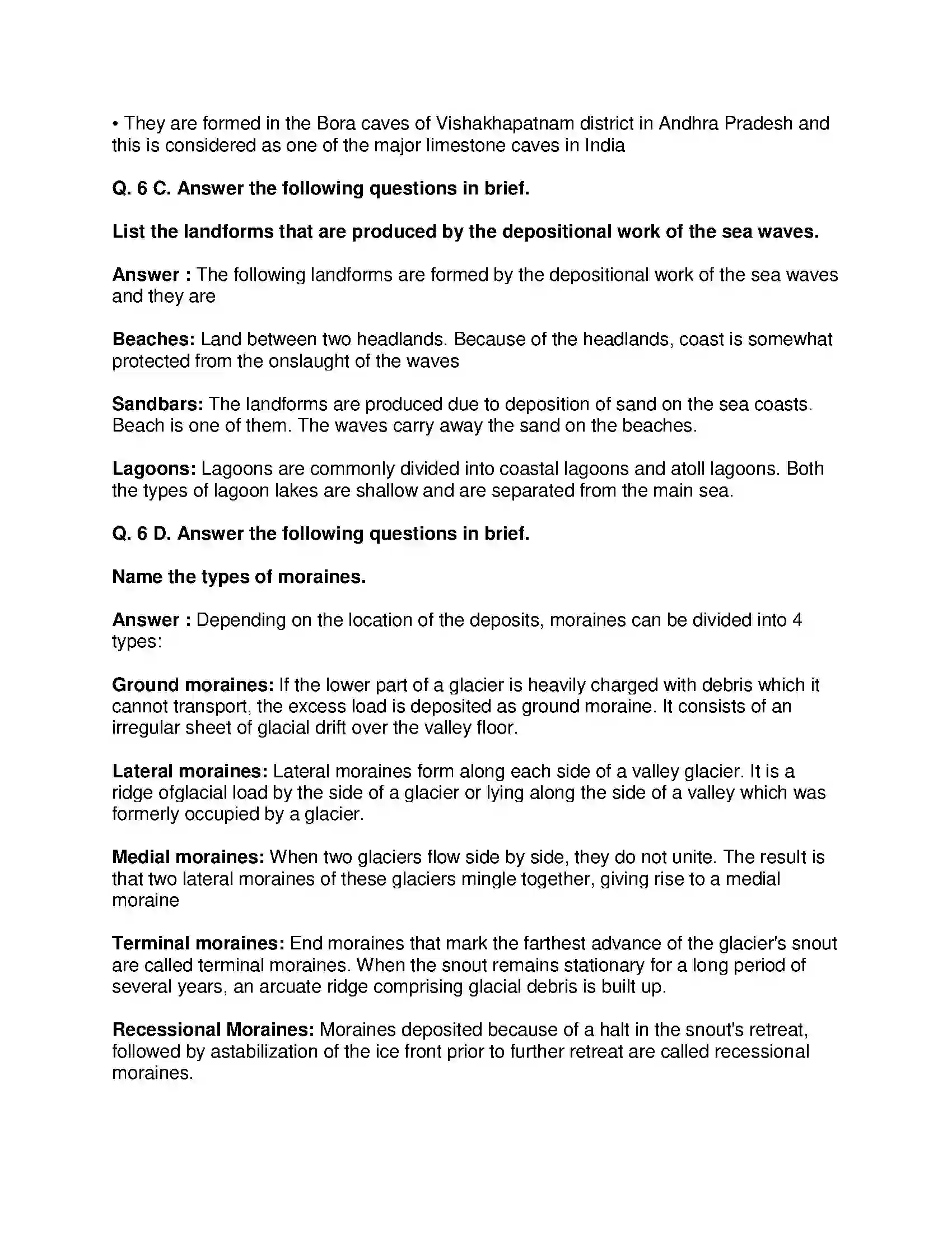 Maharashtra Board Class 9th Geography - English Medium Exogenetic Movements Part-2 Solution 5