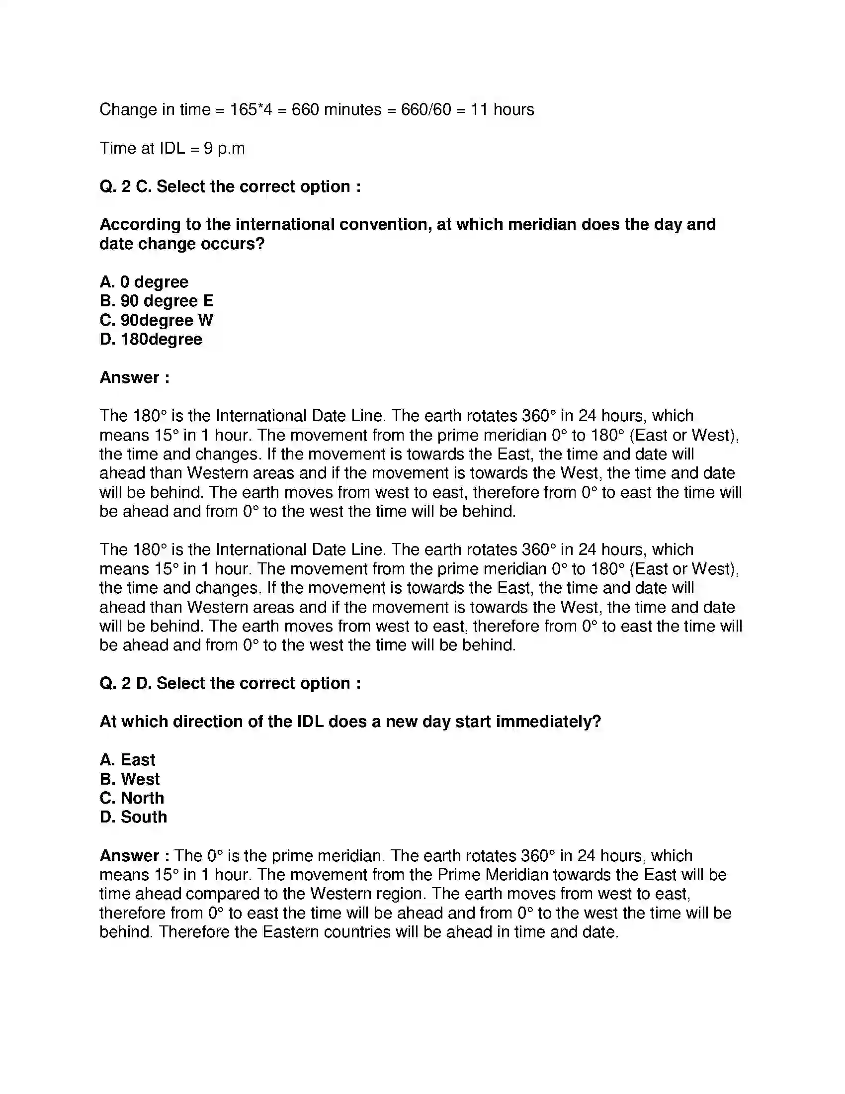 Maharashtra Board Class 9th Geography - English Medium International Date Line Solution 3