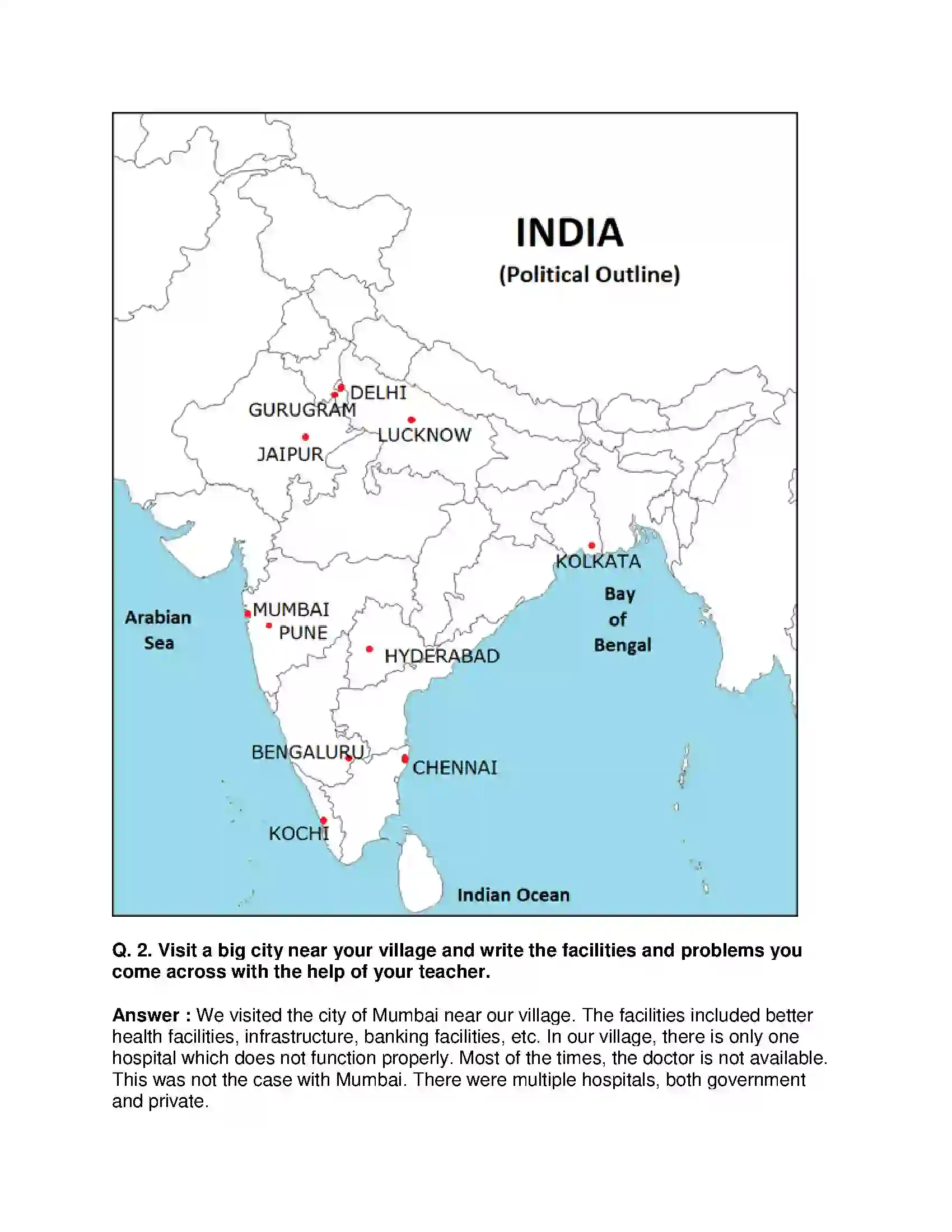Maharashtra Board Class 9th Geography - English Medium Urbanisation Solution 13