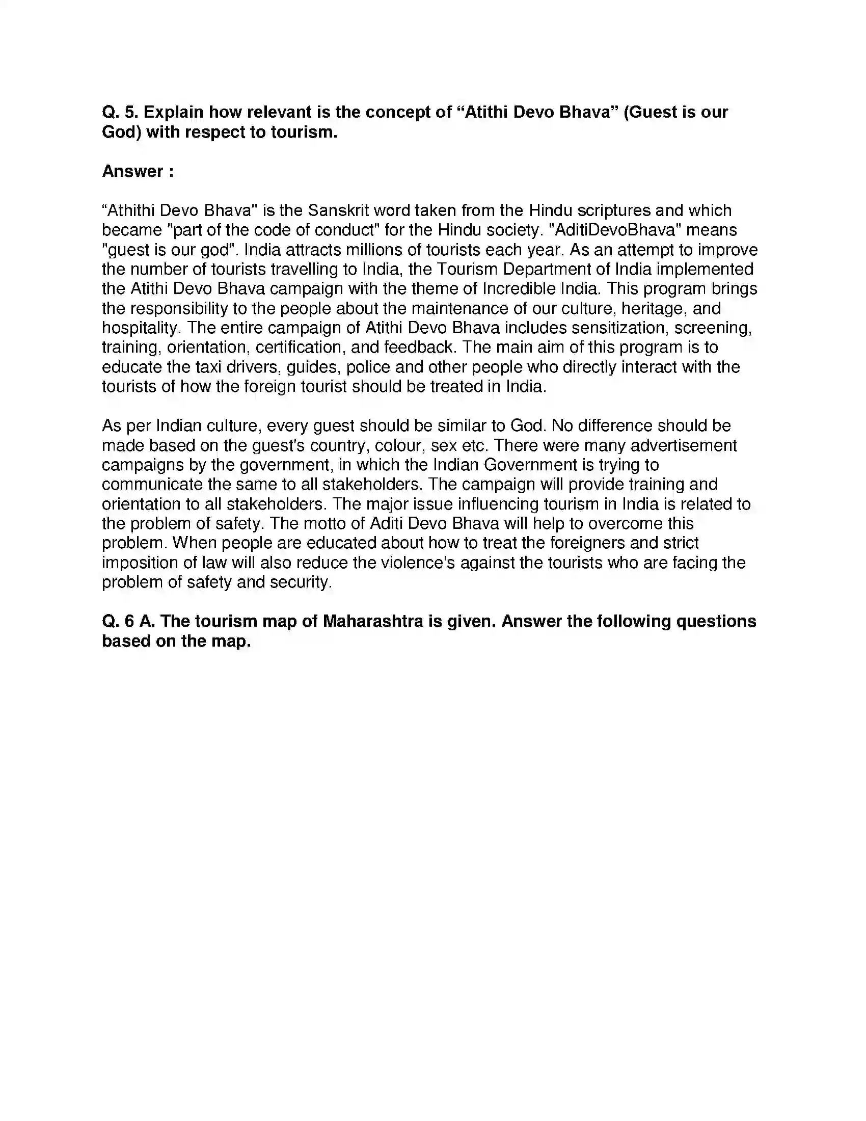 Maharashtra Board Class 9th Geography - English Medium Tourism Solution 10
