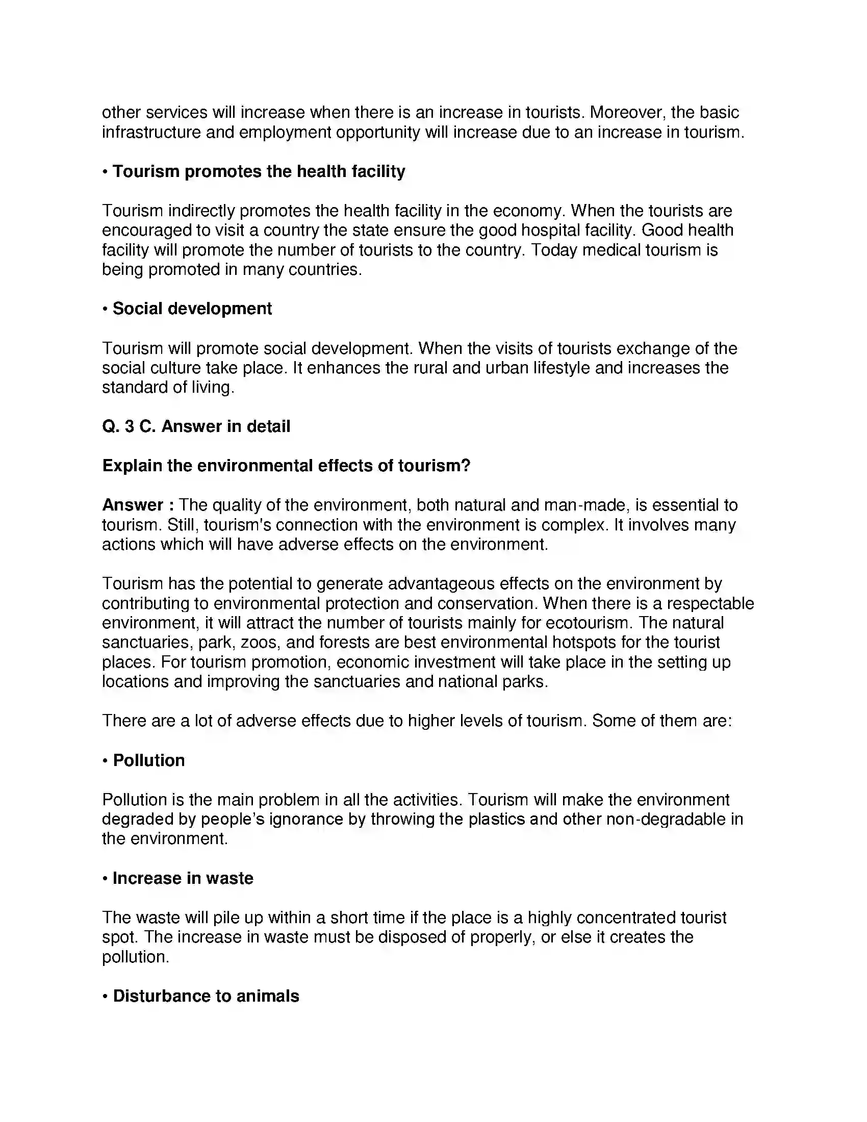 Maharashtra Board Class 9th Geography - English Medium Tourism Solution 5