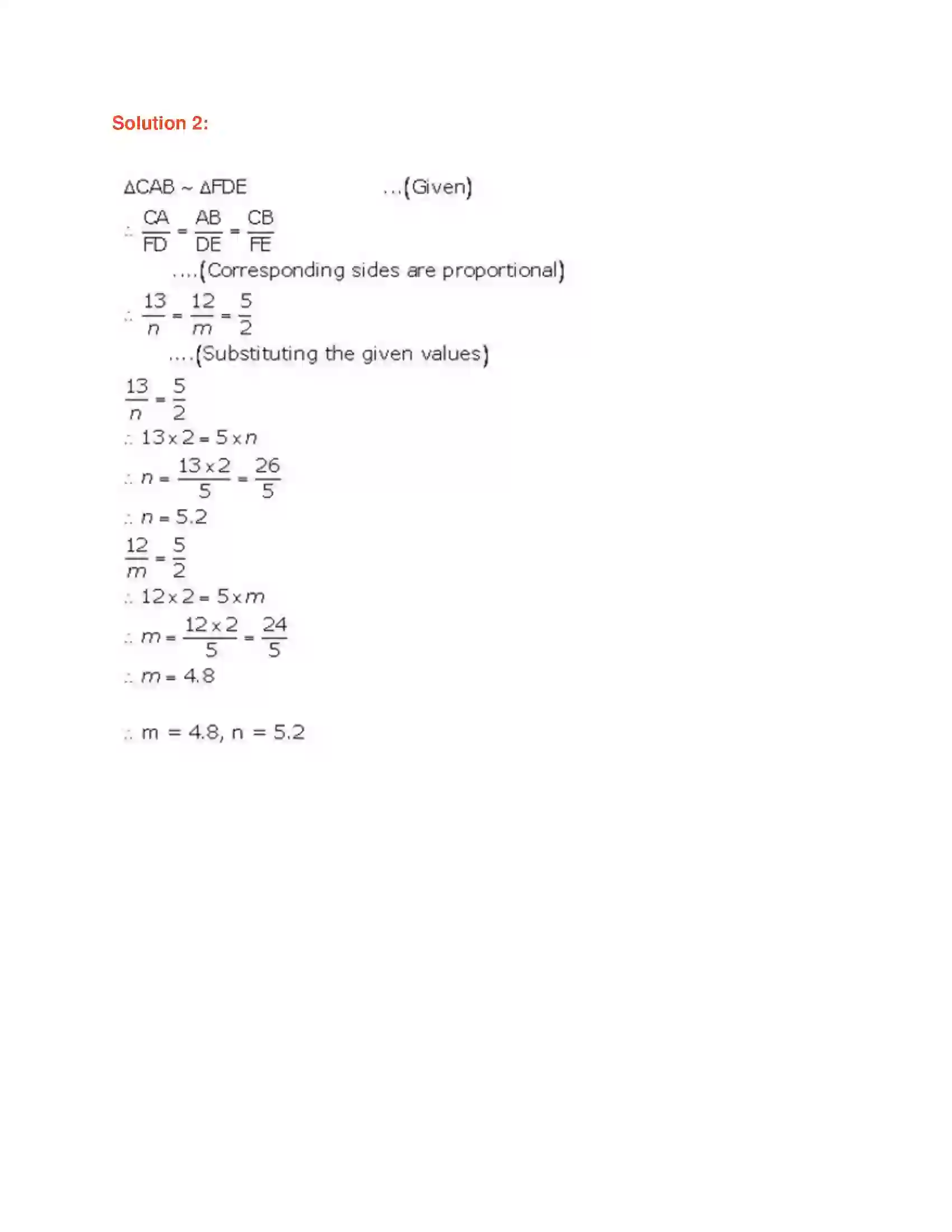Maharashtra Board Class 9th Geometry Triangles Solution 10